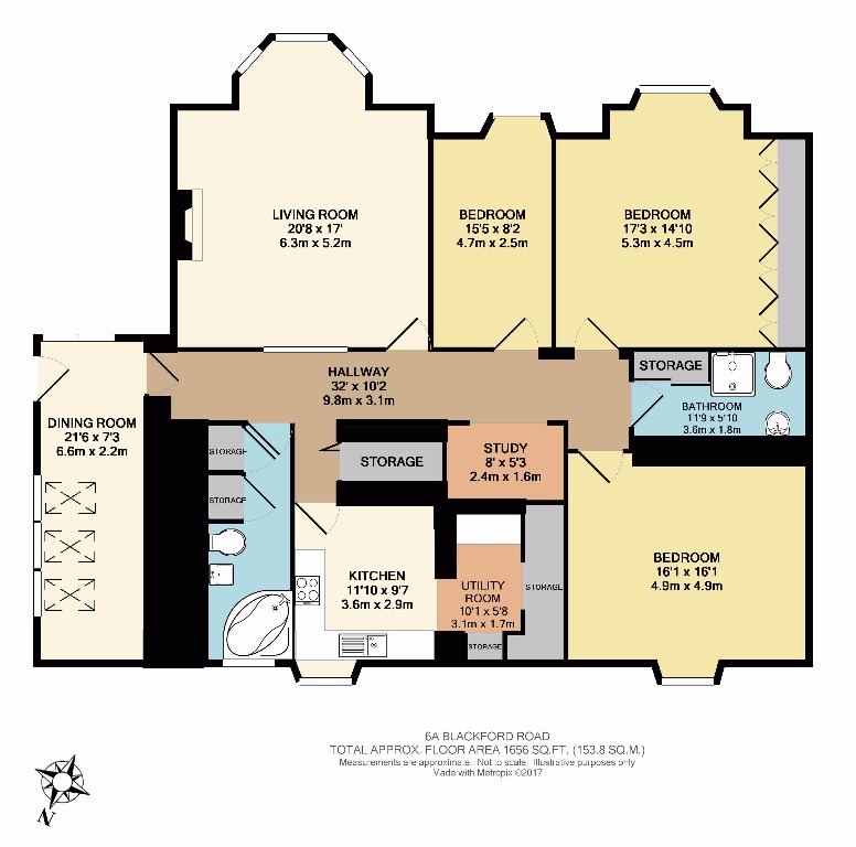 Blackford Road, Grange, Edinburgh EH9, 3 bedroom flat to rent