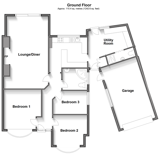 Lane, Horton Kirby, Kent DA4, 3 bedroom semidetached bungalow