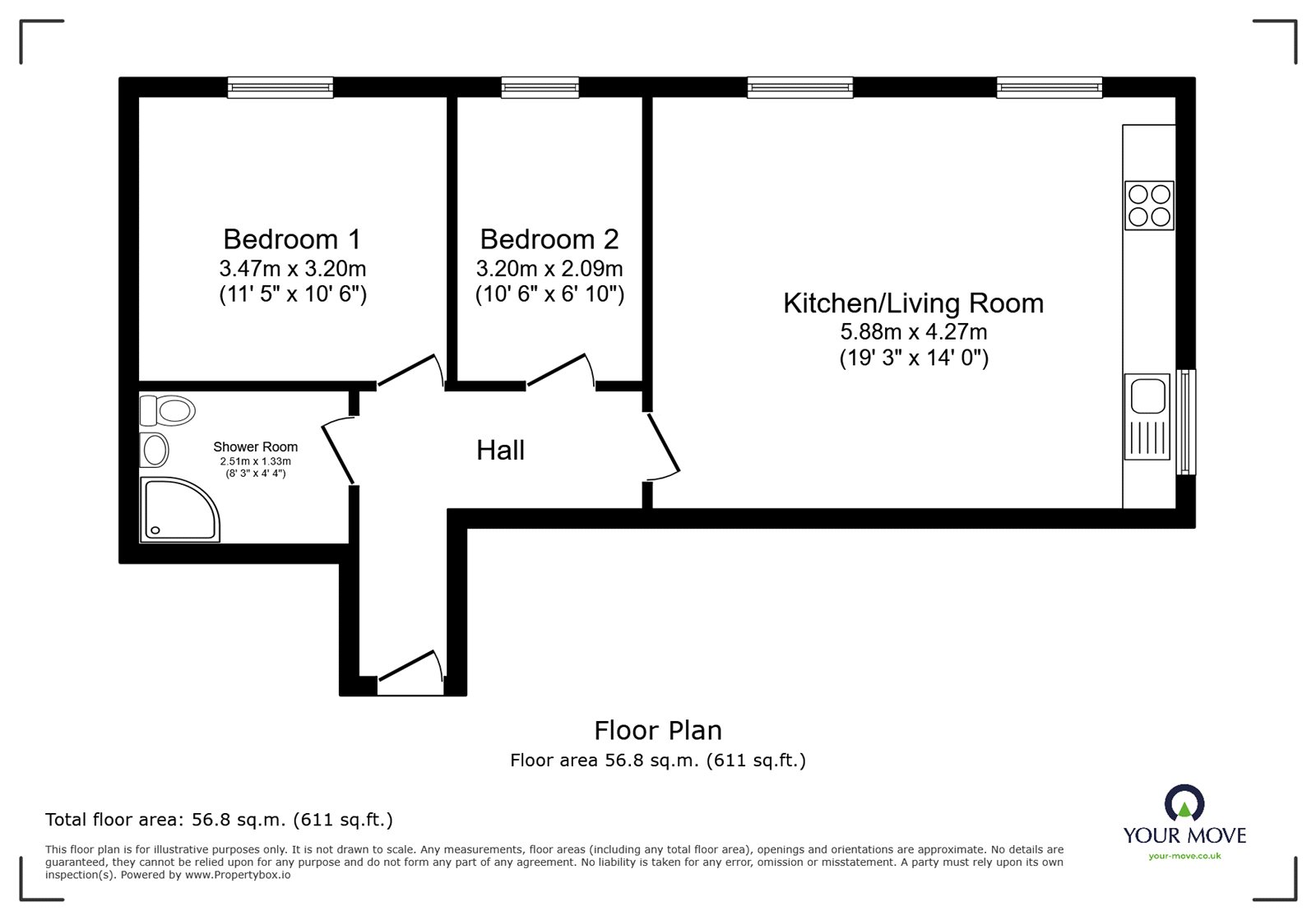Flat 8, Island House,, Arthur Street, Leicester floorplan