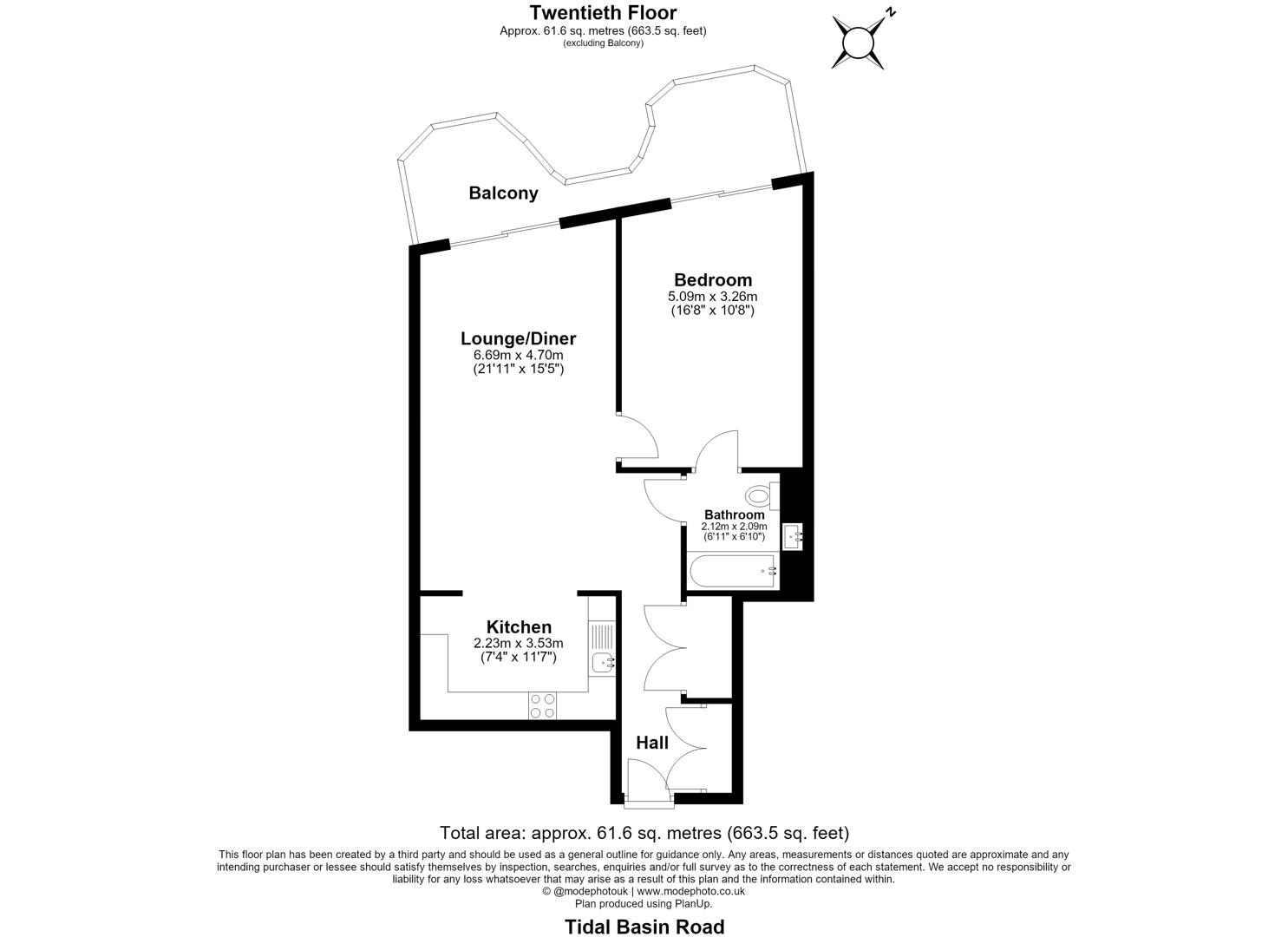 Apartment 2006, 1, Tidal Basin Road, London floorplan