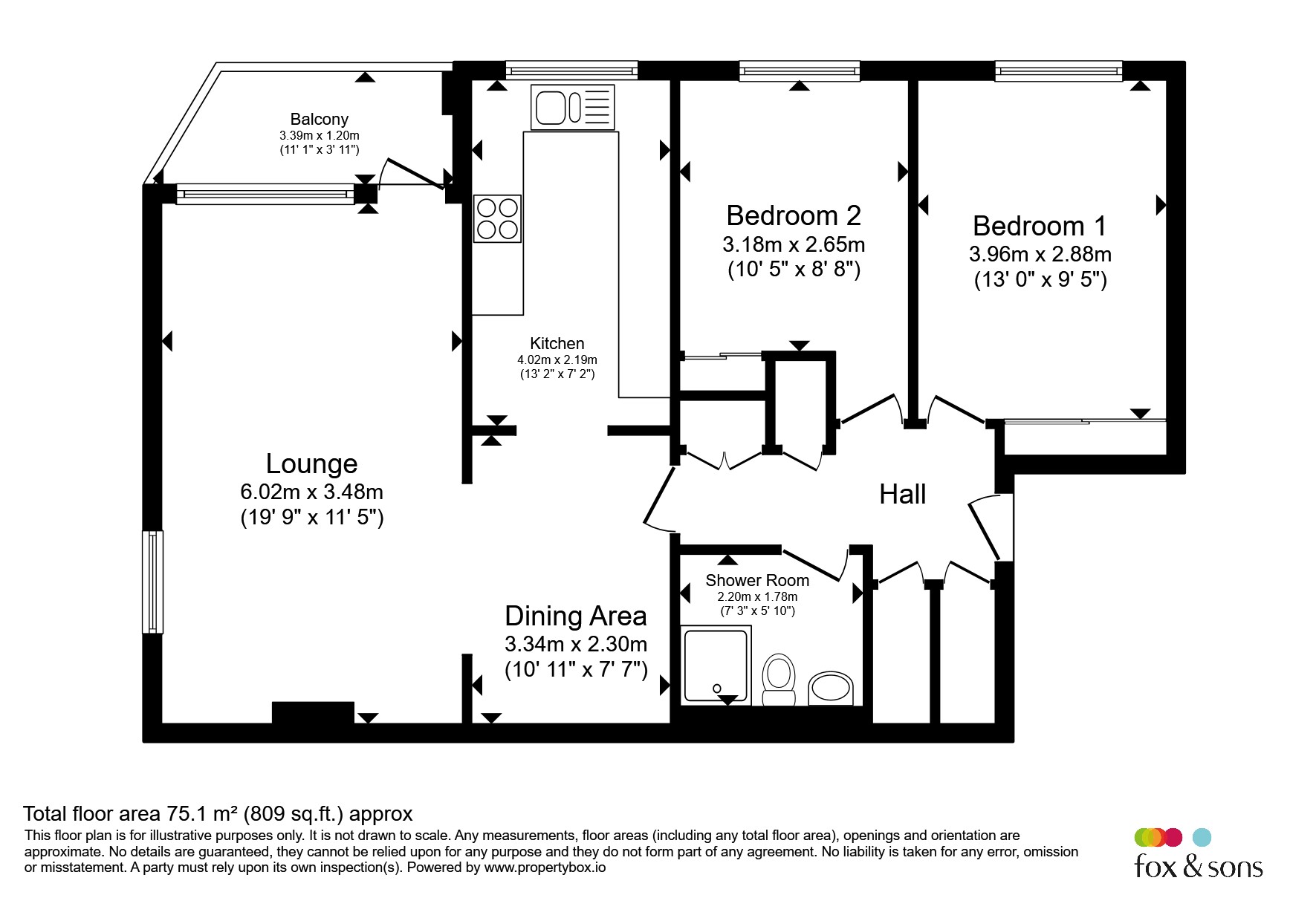 Flat 3, Sussex House, Hartington Place, Eastbourne floorplan