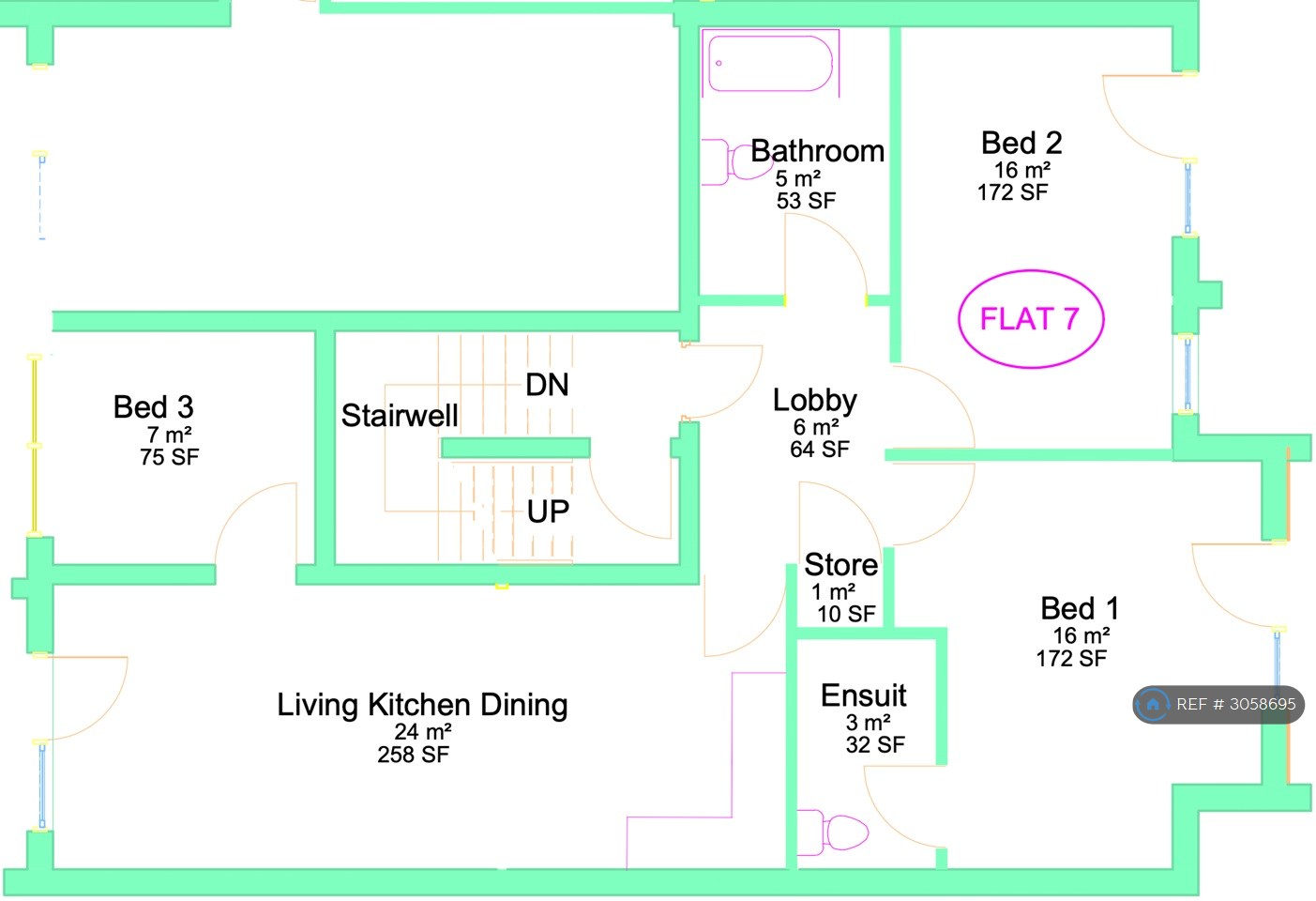 Flat, Grandeur Heights Higher Drive, Purley floorplan