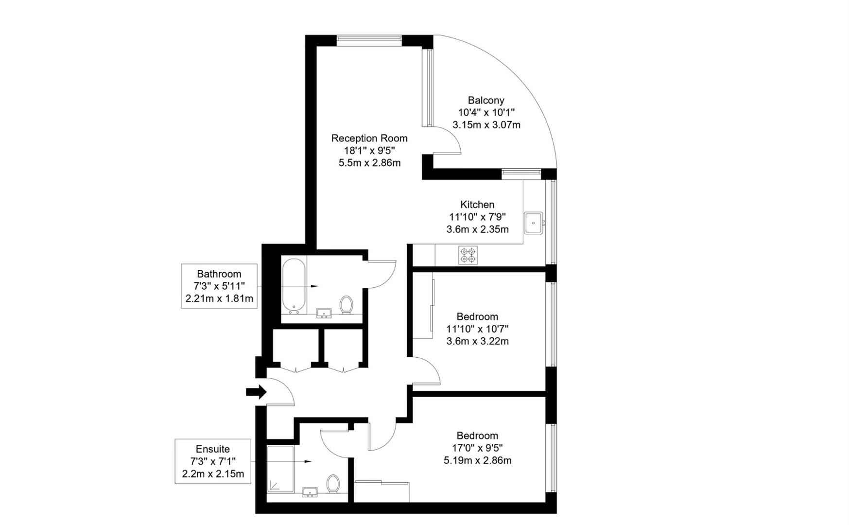 3 Park Lane, Wembley floorplan