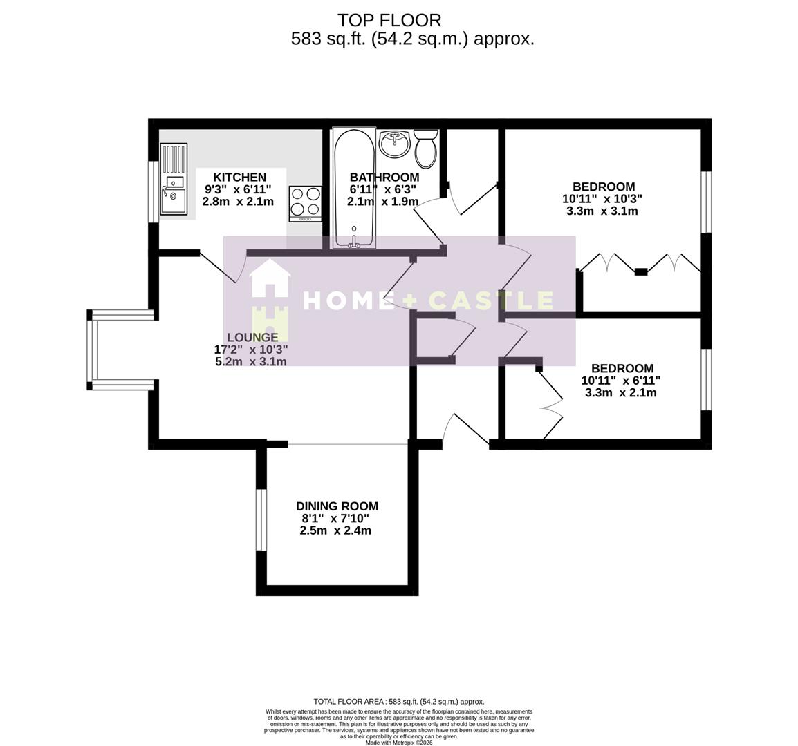 16, Falmouth Close, Eastbourne floorplan