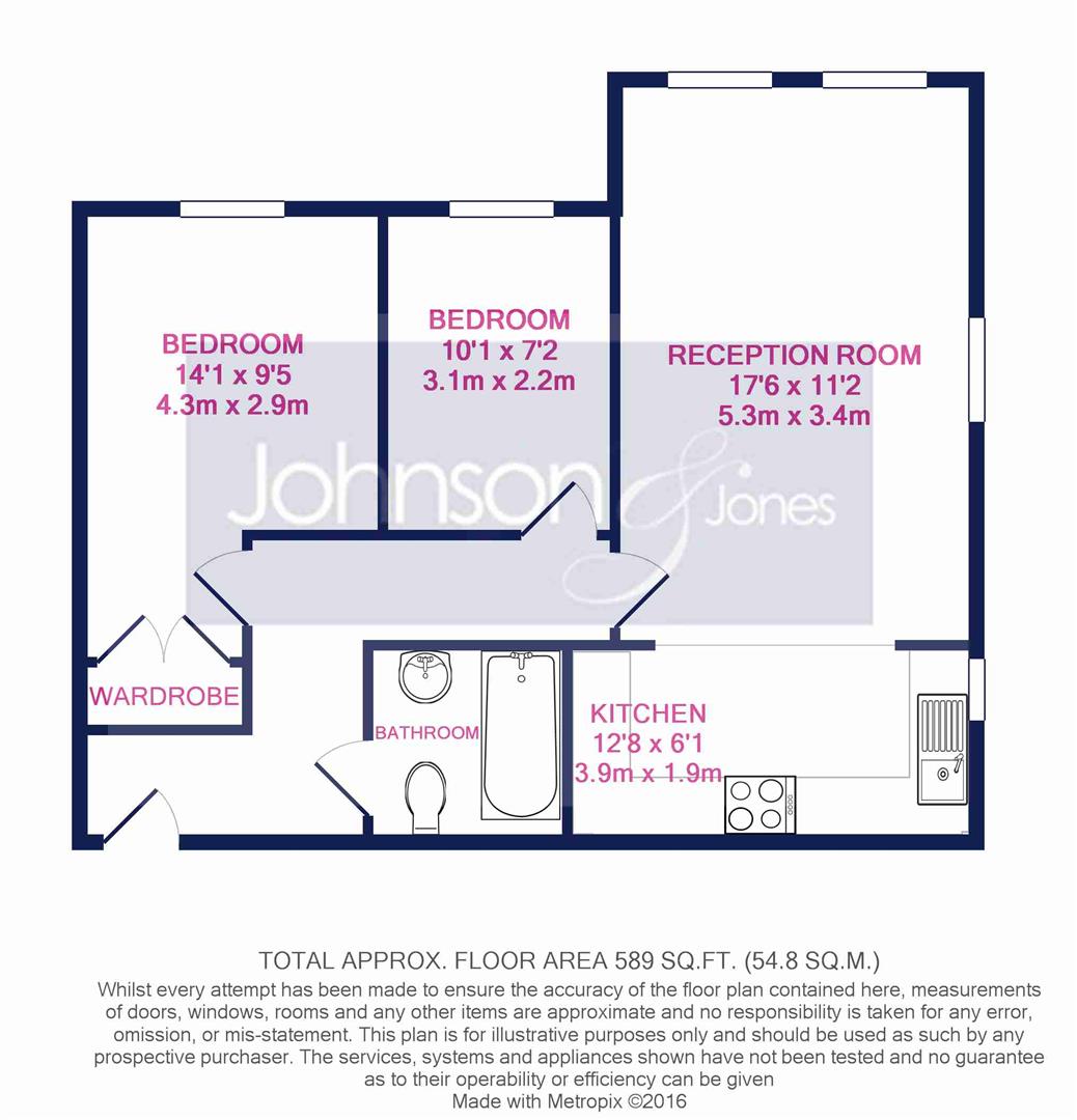 Flat 5 Fox Court, Fox Lane North, Chertsey floorplan