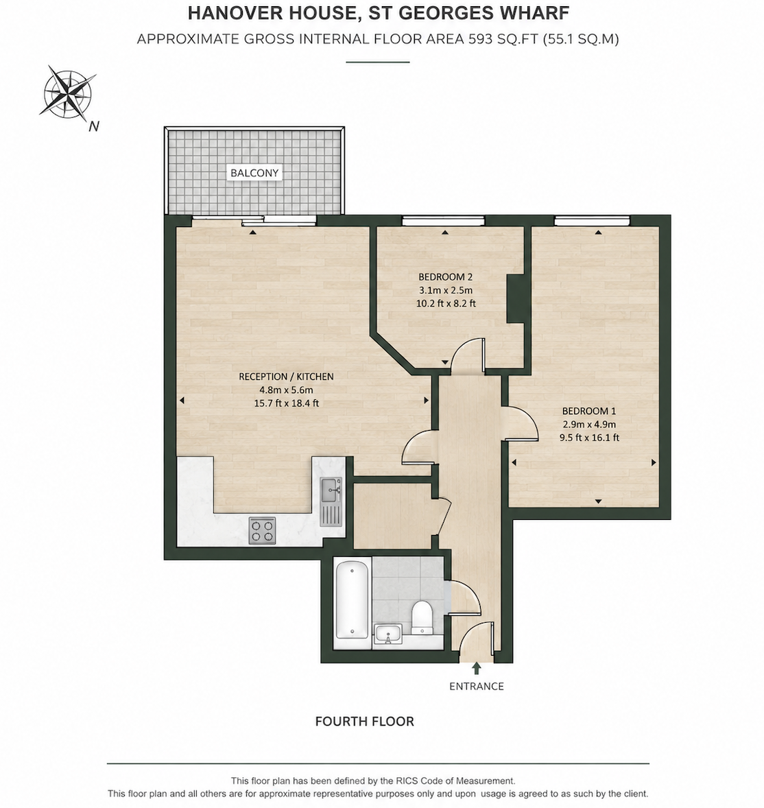 Flat 592,  7, St. George Wharf, LONDON floorplan