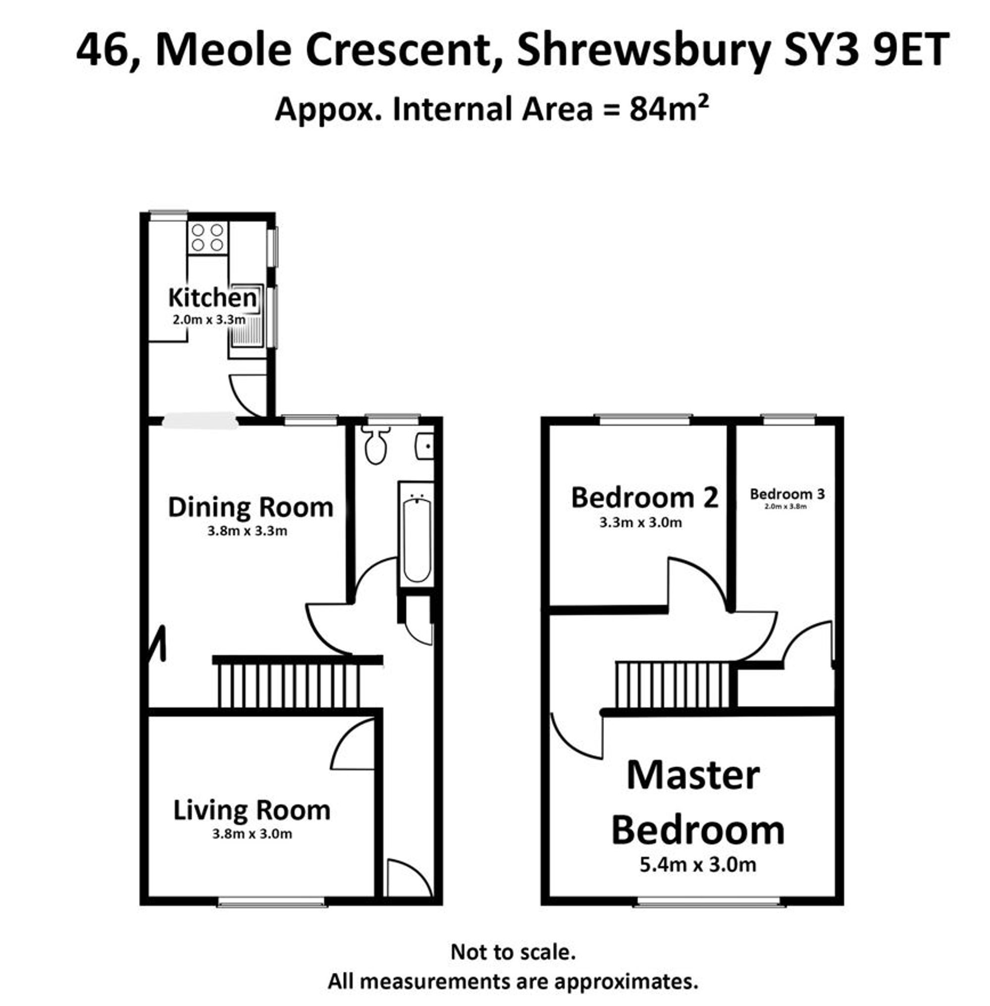 46, Meole Crescent, Shrewsbury, SY3 floorplan