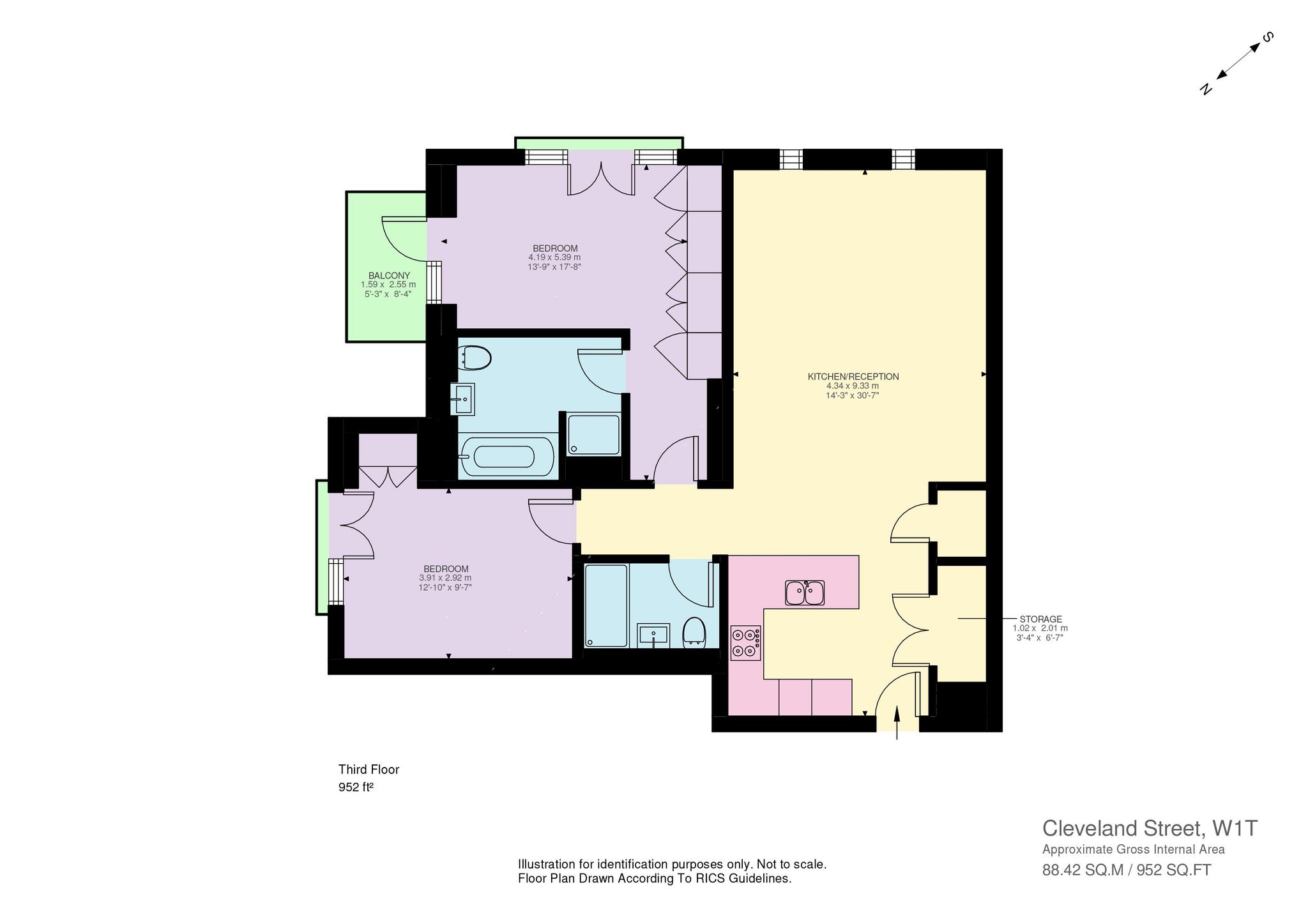 Cleveland Street, London floorplan