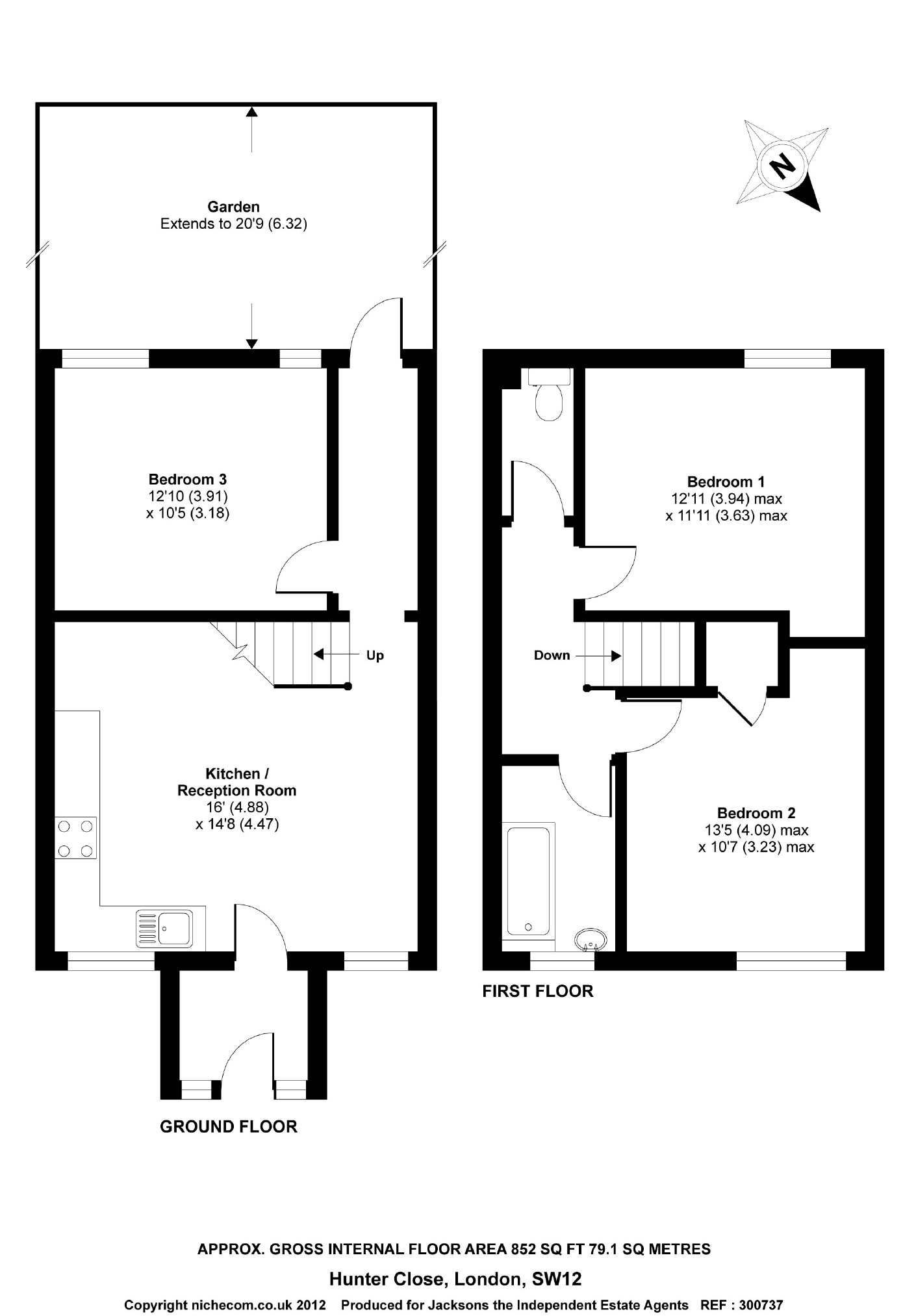 34, Hunter Close, London floorplan