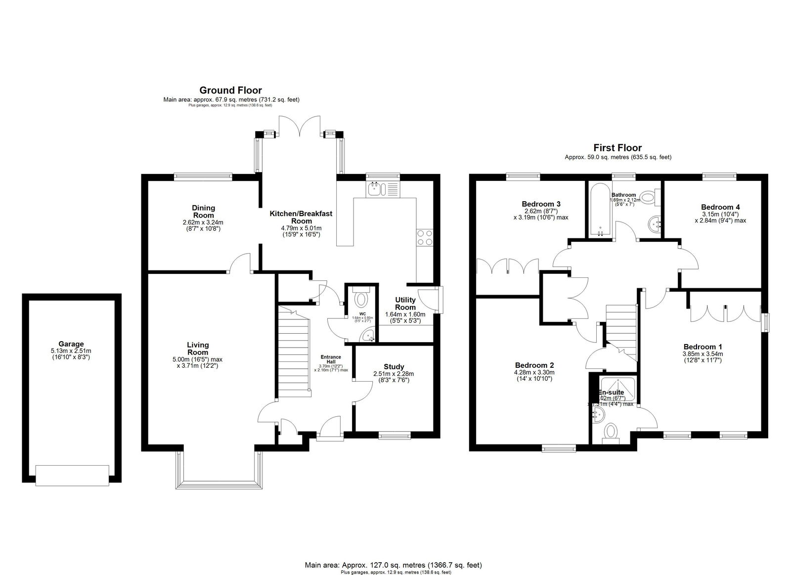 2 Clare Close, Papworth Everard, Cambridge floorplan