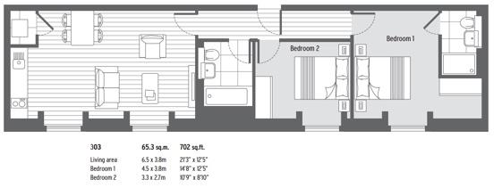 Apartment 303, Langwood House, 63-81, High Street, Rickmansworth floorplan