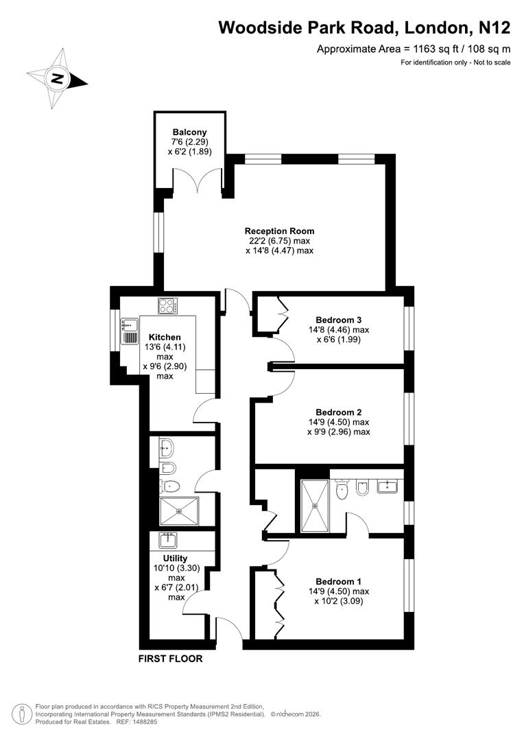 8 Emerald Court, Woodside Park Road, Woodside Park floorplan