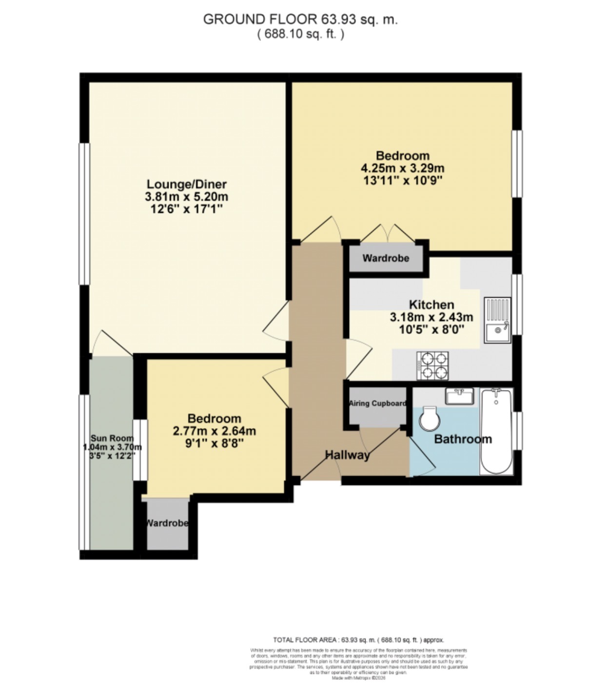 Flat 21 Queens Lodge,, Third Avenue, Cliftonville floorplan