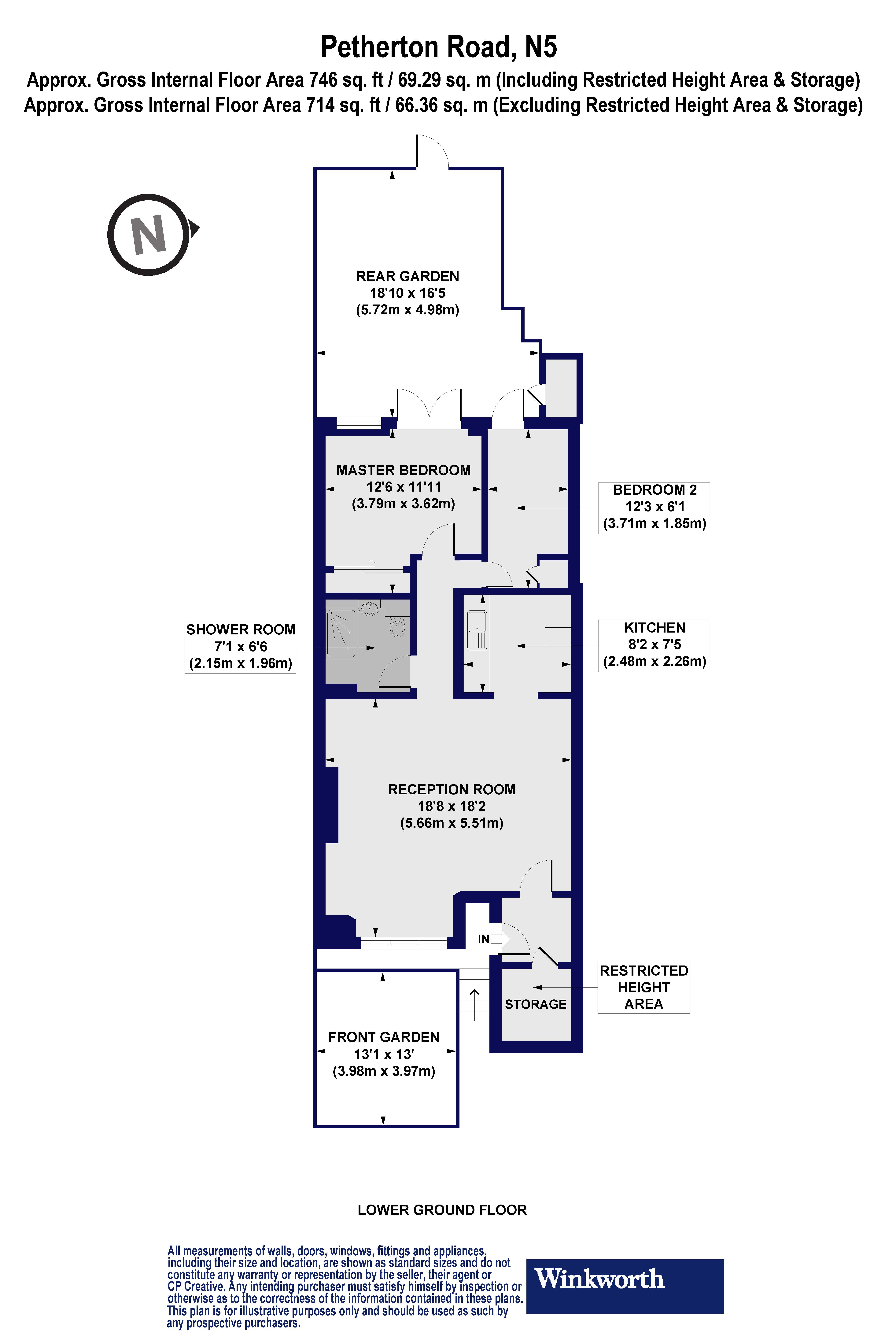 Basement Flat, 153, Petherton Road, London floorplan