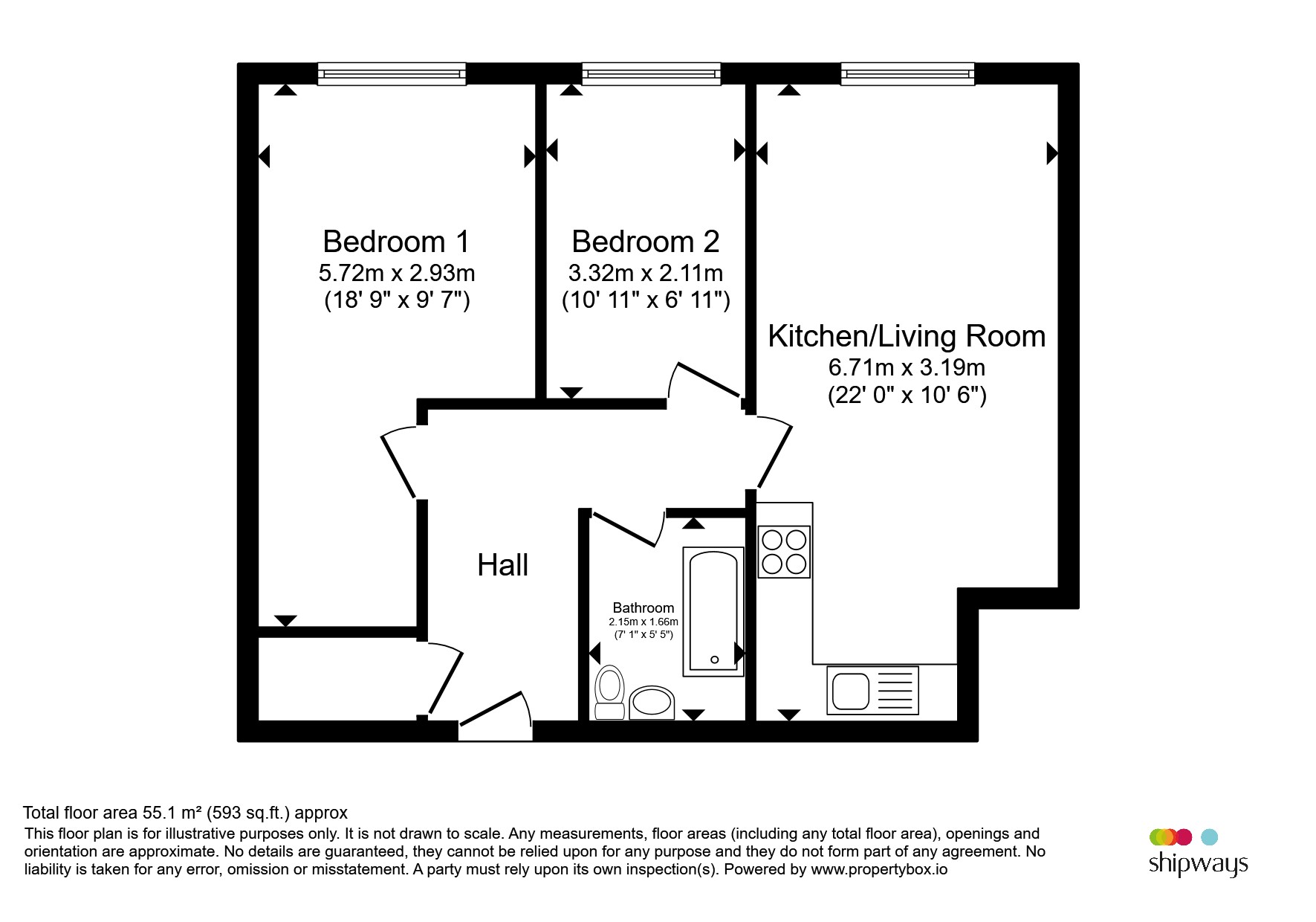 Apartment 4, Rea Court, 161, Cheapside, Birmingham floorplan