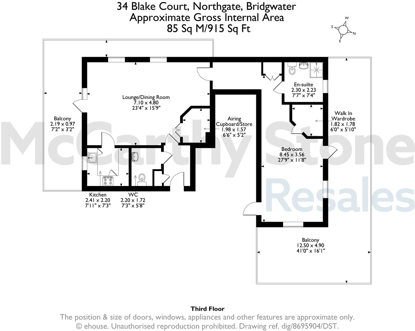 34 Blake Court, Northgate, Bridgwater floorplan