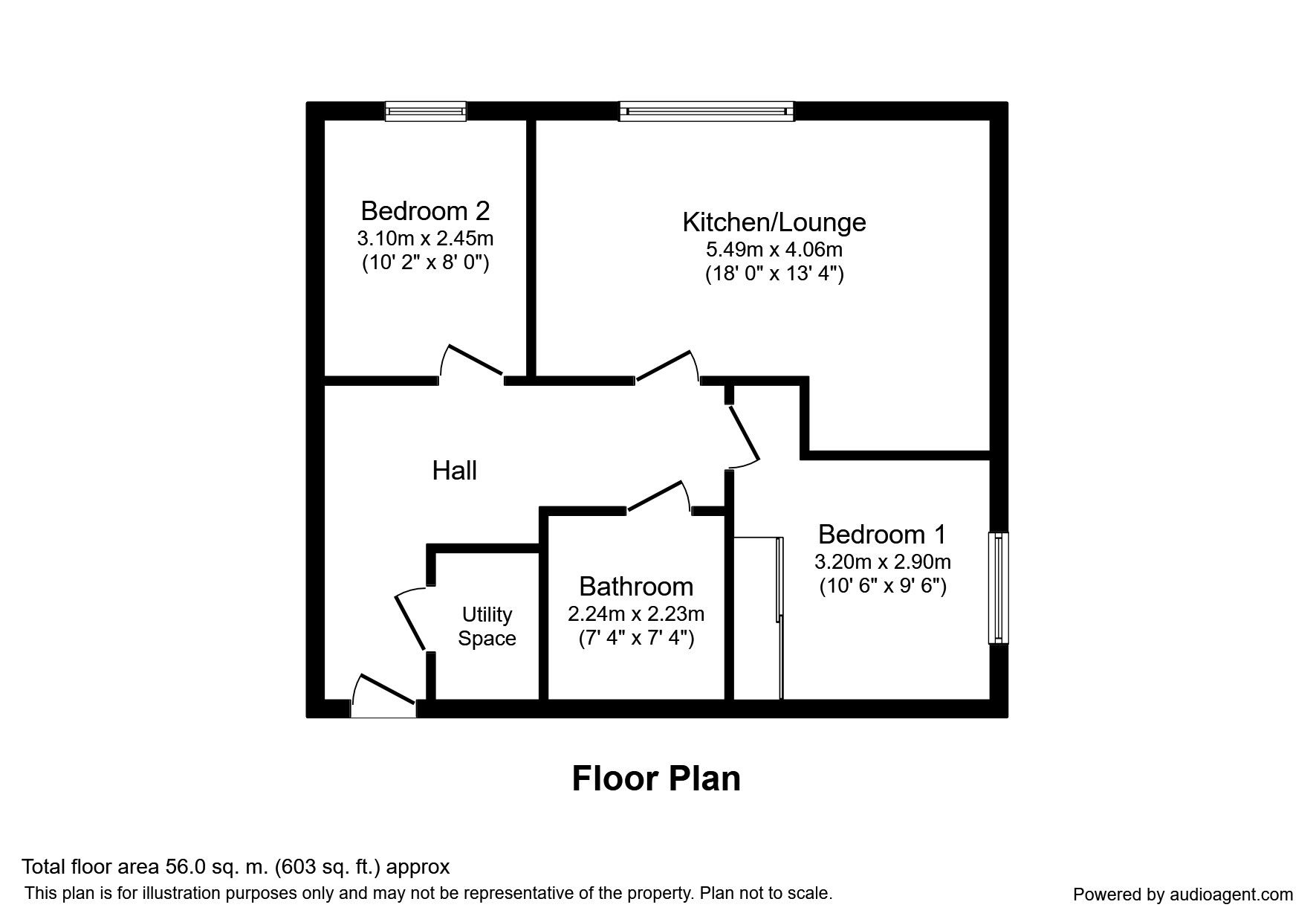 2 Bedrooms Flat to rent in Broadway, Salford M50