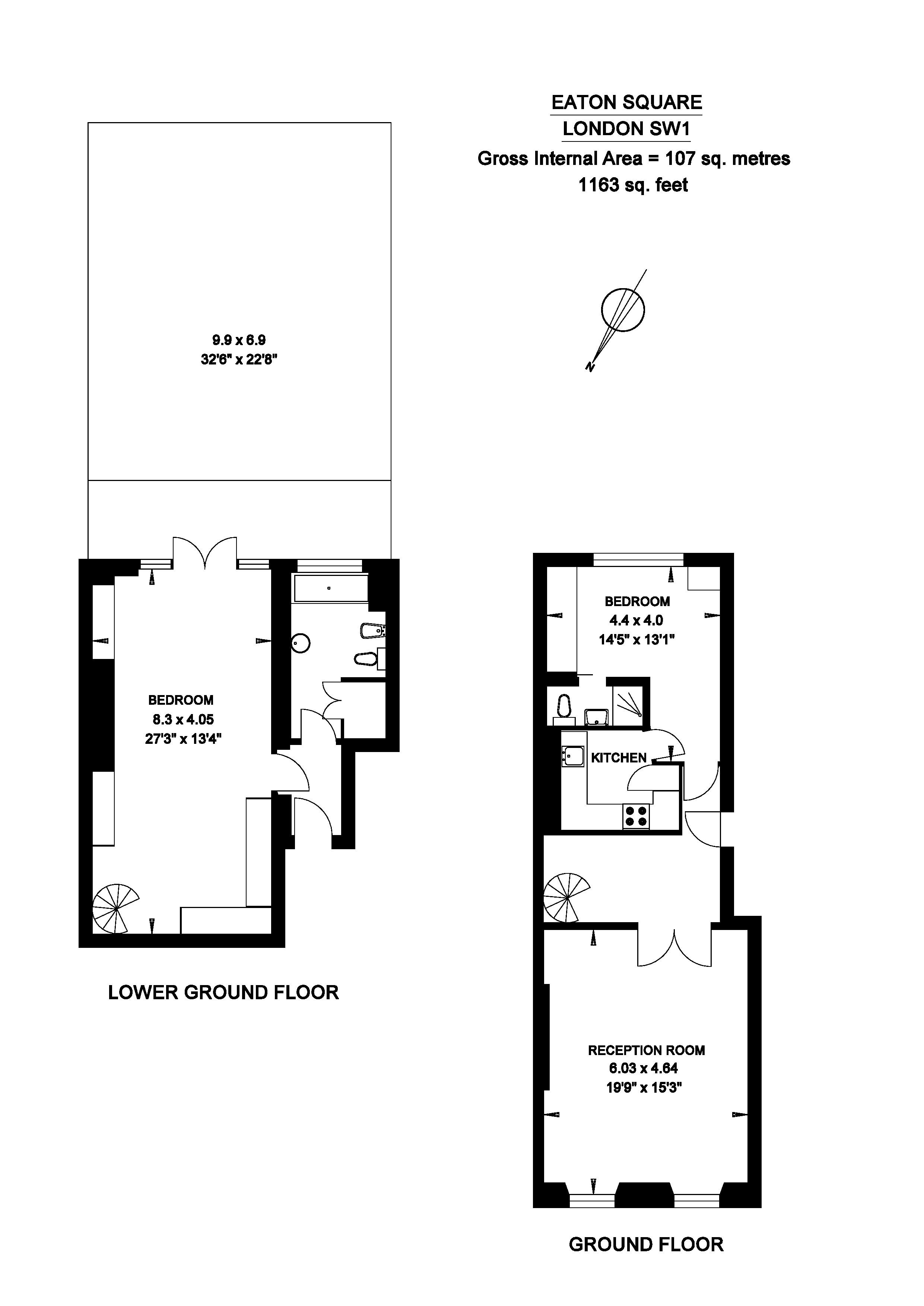 Eaton Square, Belgravia, London SW1W, 1 bedroom flat for sale