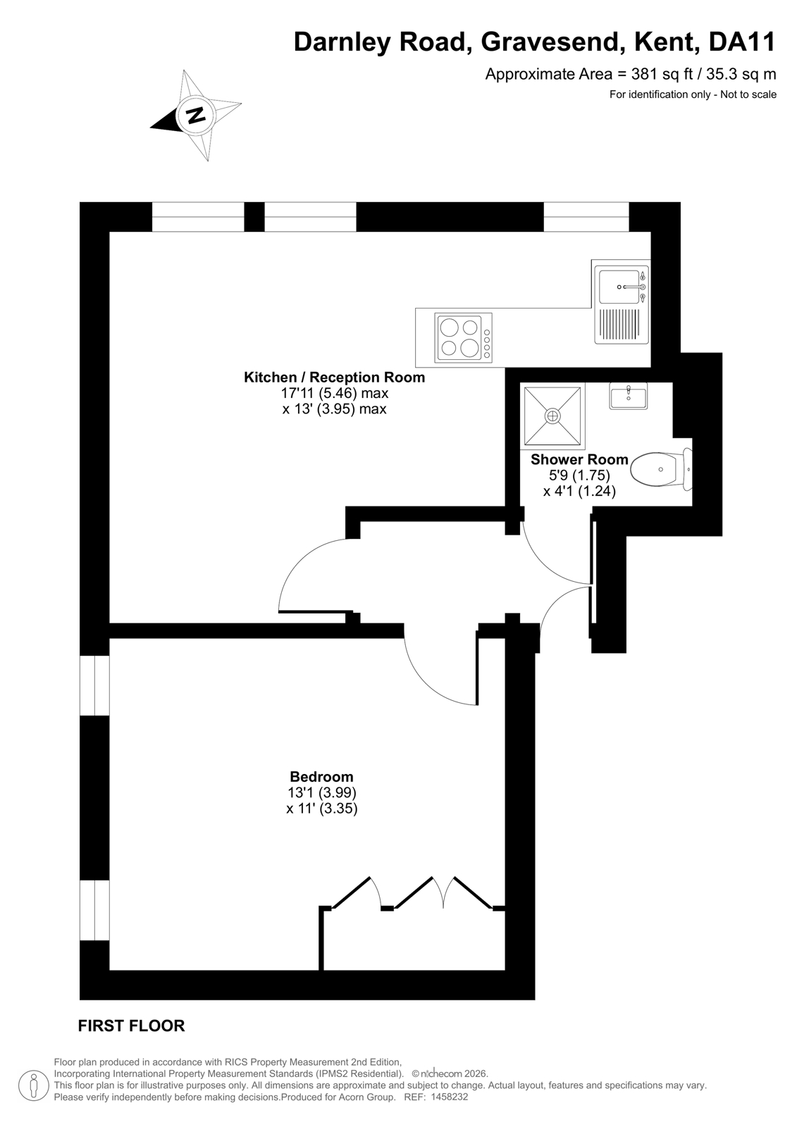 Flat 6, 100, Darnley Road, Kent floorplan