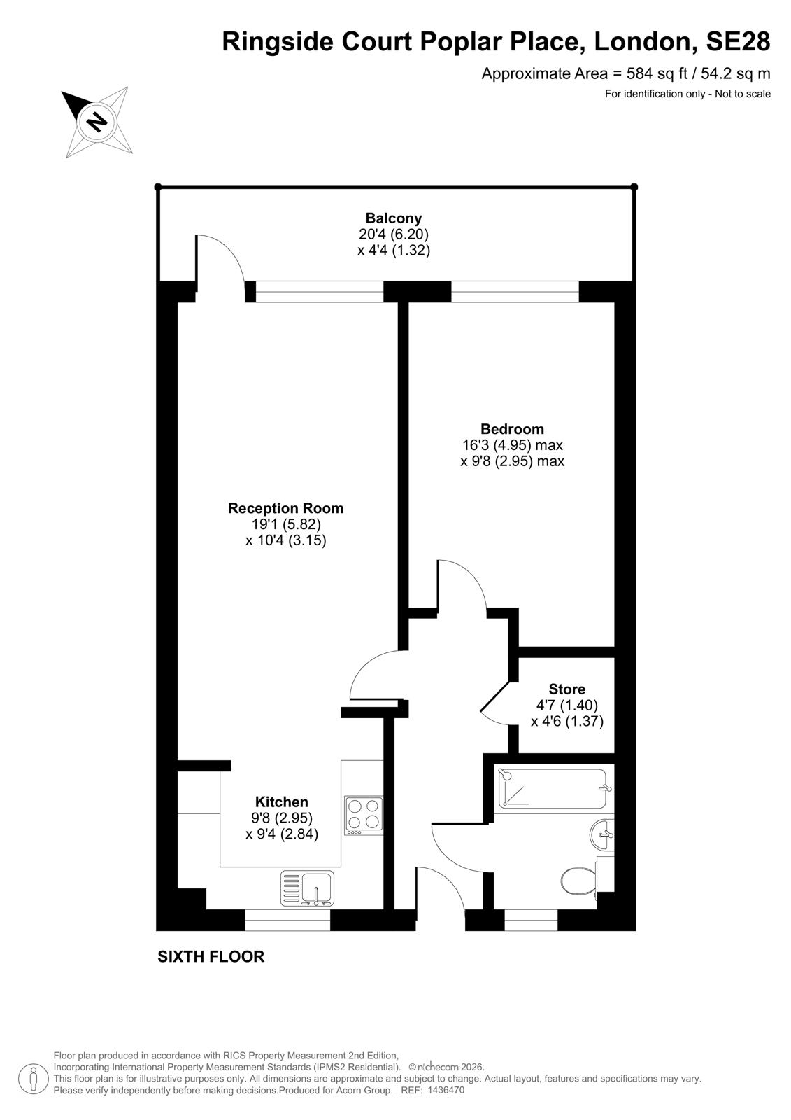 58 Ringside Court,, Poplar Place, London floorplan