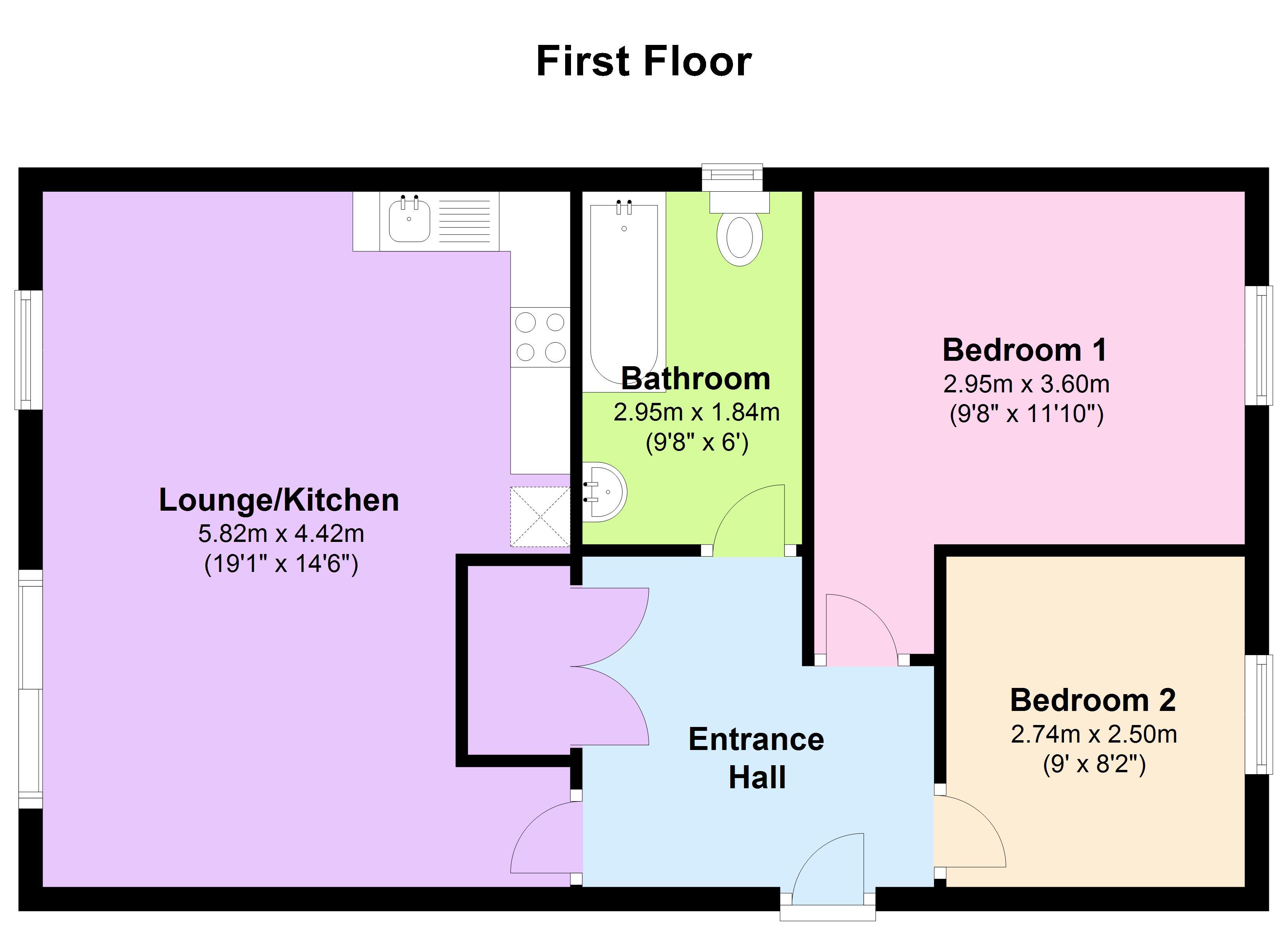 2 Bedrooms Flat to rent in Penstock Drive, Cliffe Vale, Stoke On Trent, Staffordshire ST4