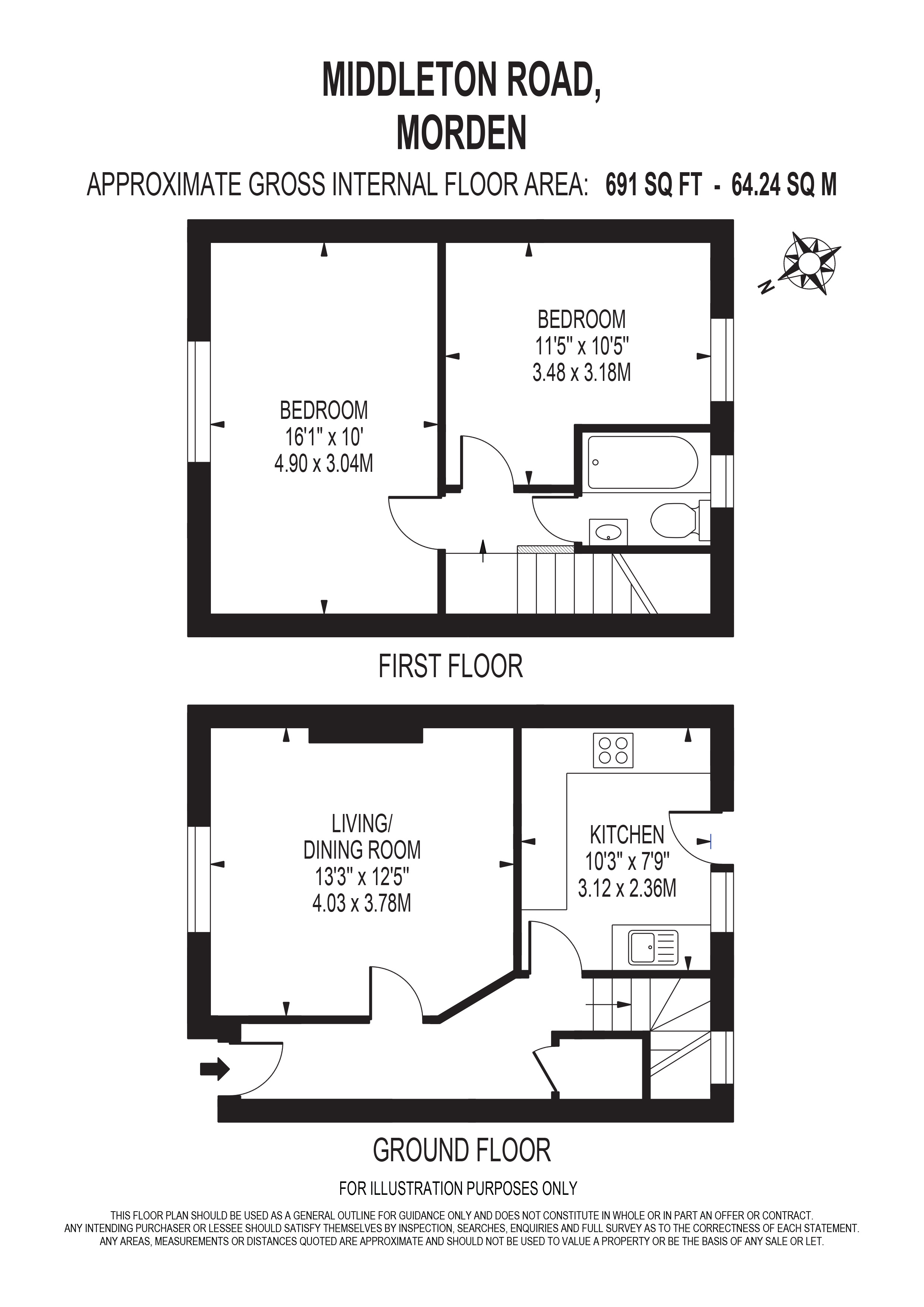 54, Middleton Road, Morden floorplan