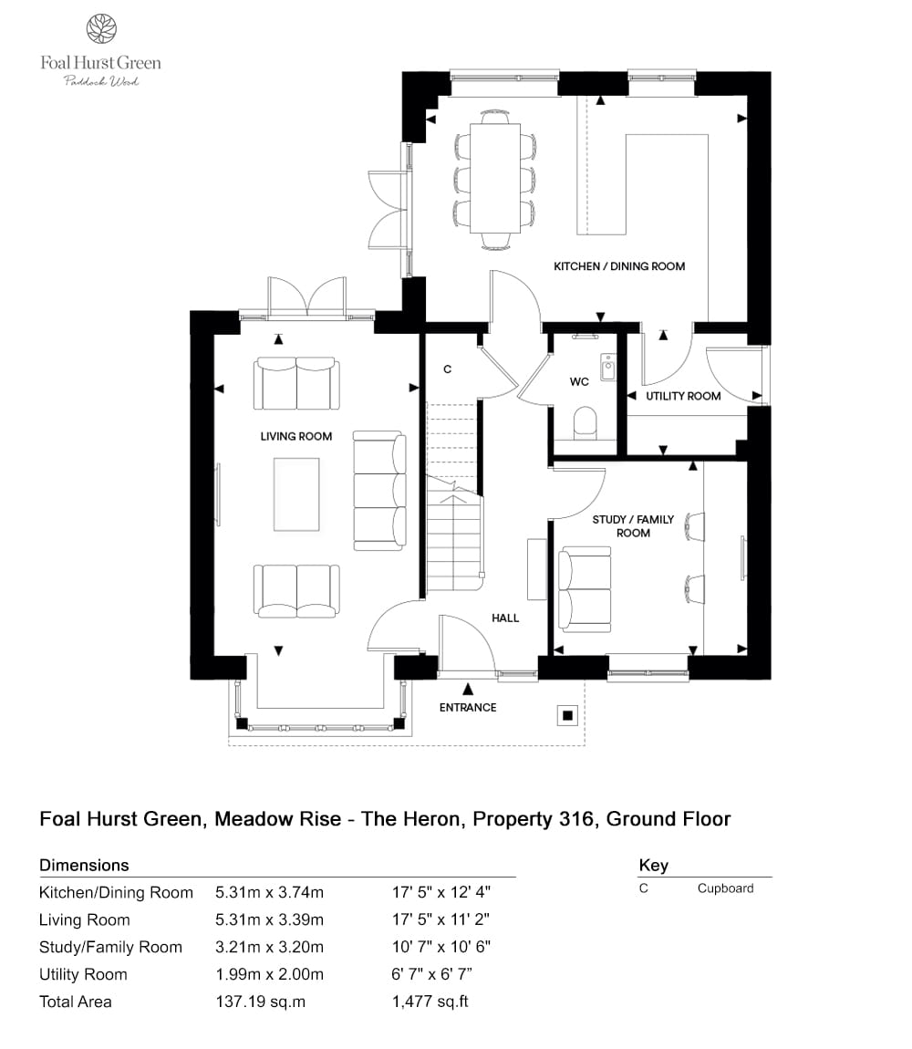 316, Paddock Wood, Tn12 6Gp, Paddock Wood floorplan