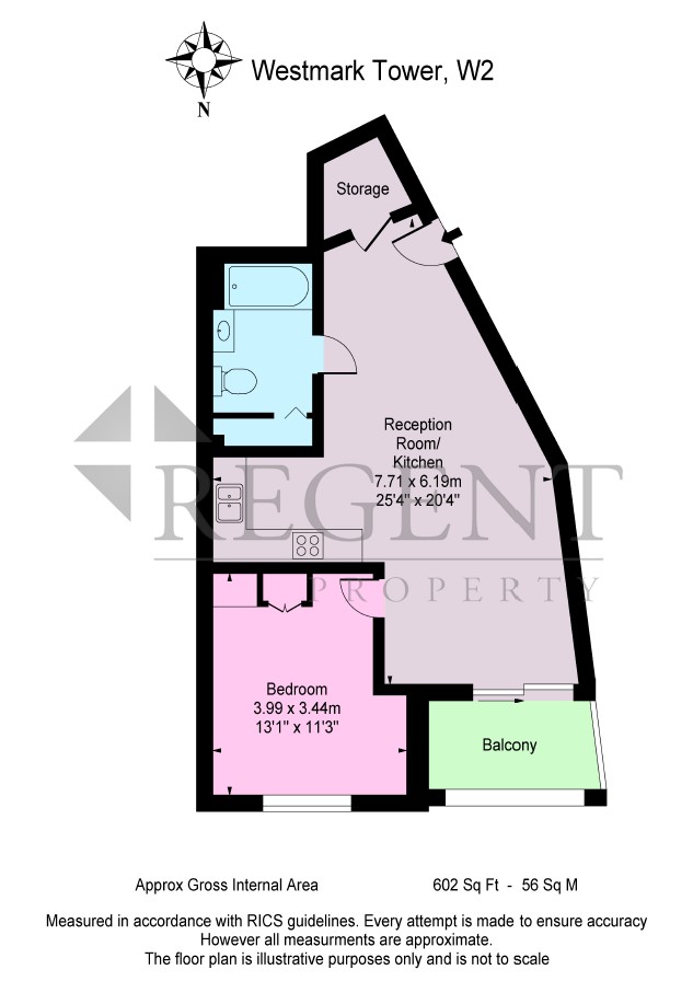 1, Apartment 2202, Newcastle Place, London floorplan