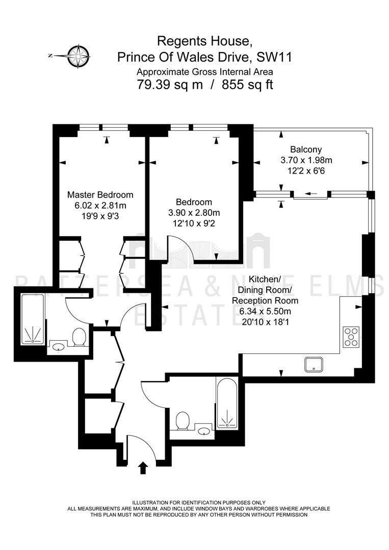 Radley House 10 Palmer Road, London SW11, 2 bedroom flat for sale