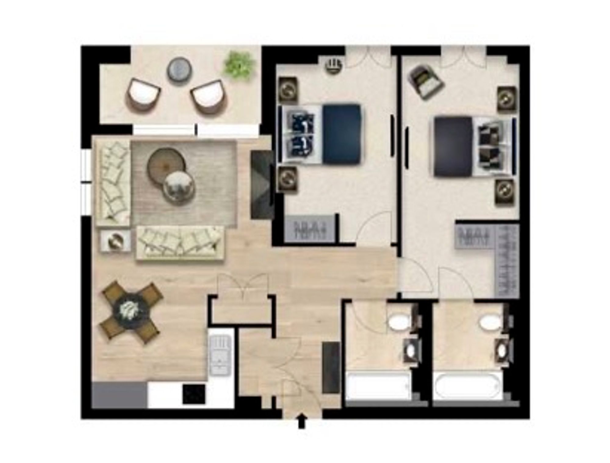 Flat 8 Garrett Mansions, West End Gate, London floorplan