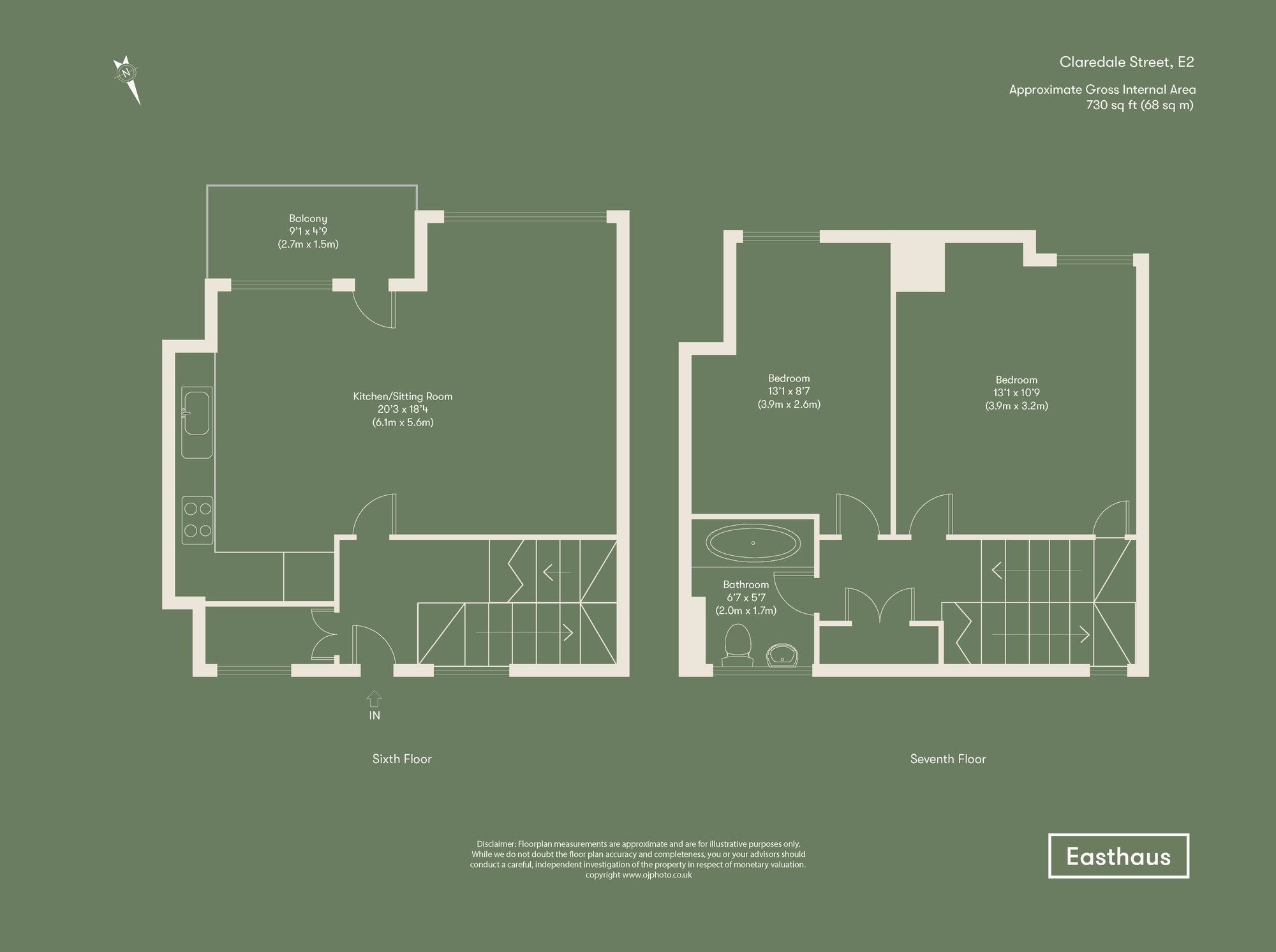 Flat 32, Keeling House Claredale Street, London floorplan