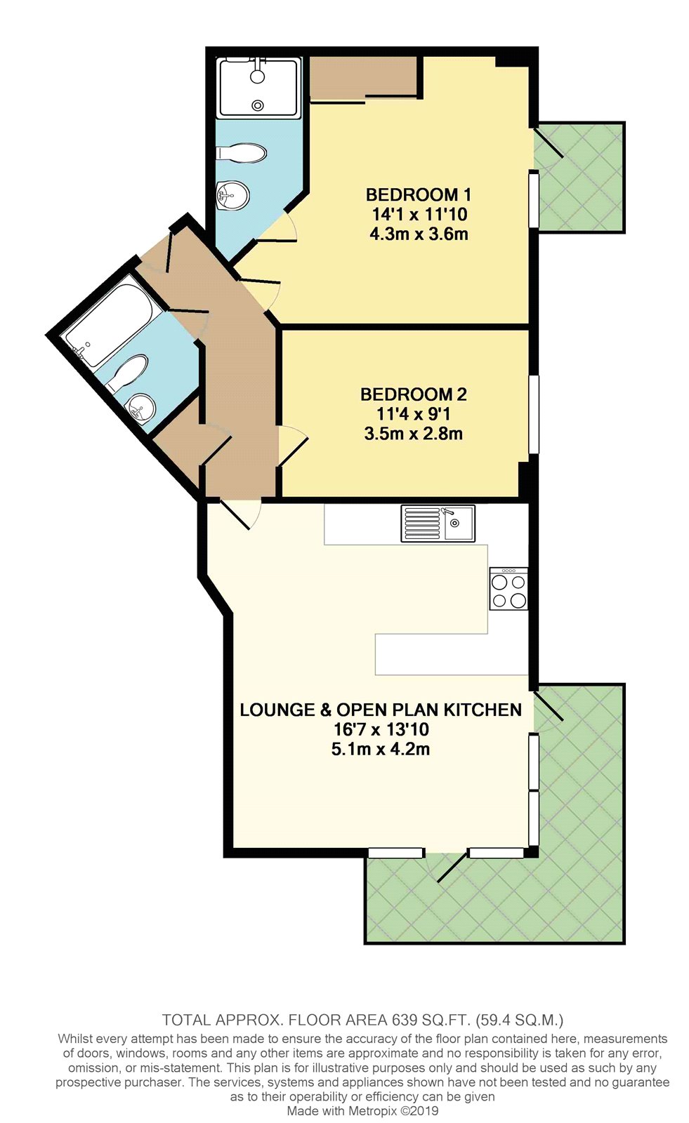 2 Bedrooms Flat to rent in Cordwainers Court, Black Horse Lane, York YO1