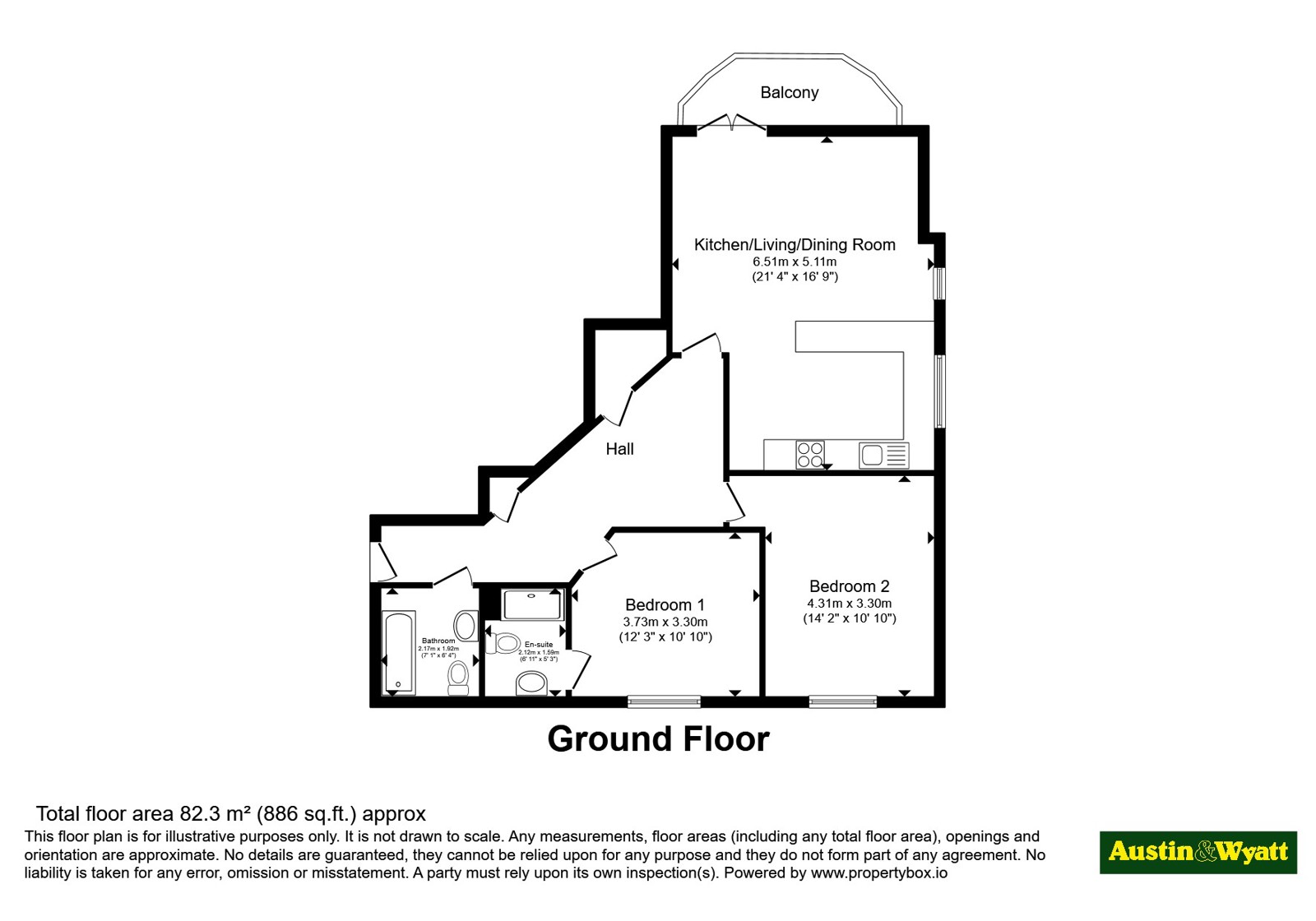 Flat 41, Rosida Gardens, 23, Hill Lane, Hampshire floorplan