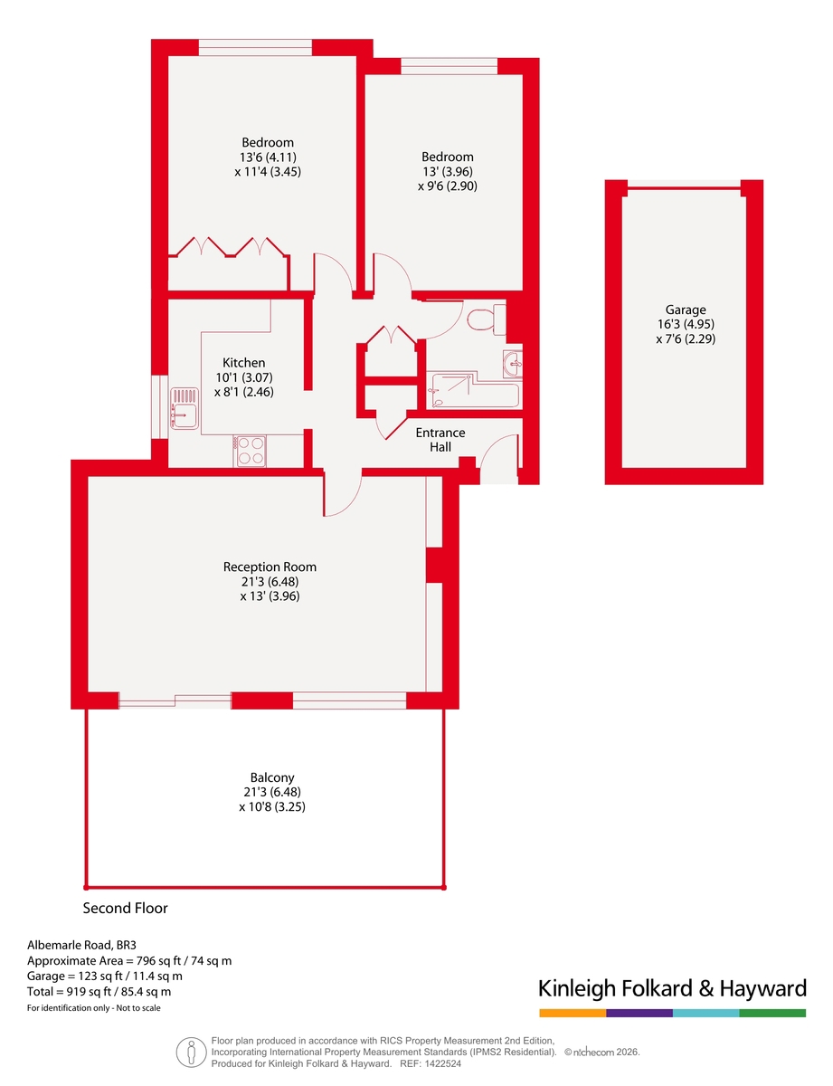 Flat 10, Marlang Court, 105, Albemarle Road, Beckenham floorplan
