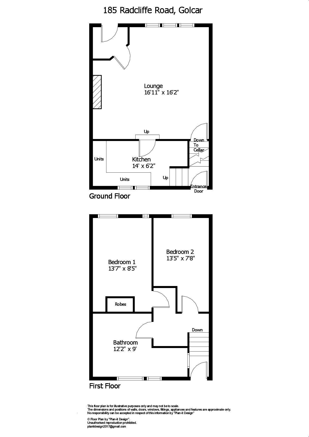 2 Bedrooms Terraced house for sale in Radcliffe Road, Golcar, Huddersfield HD7