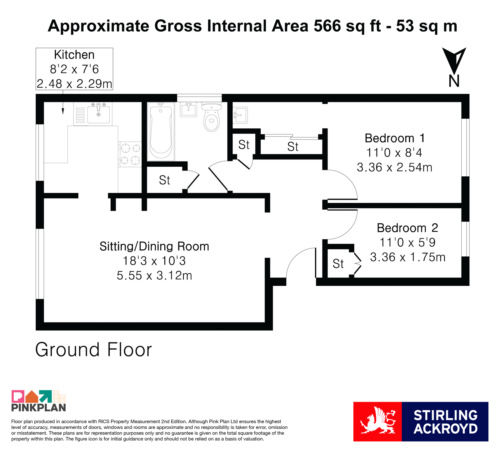 12, Escott Place, Chertsey floorplan