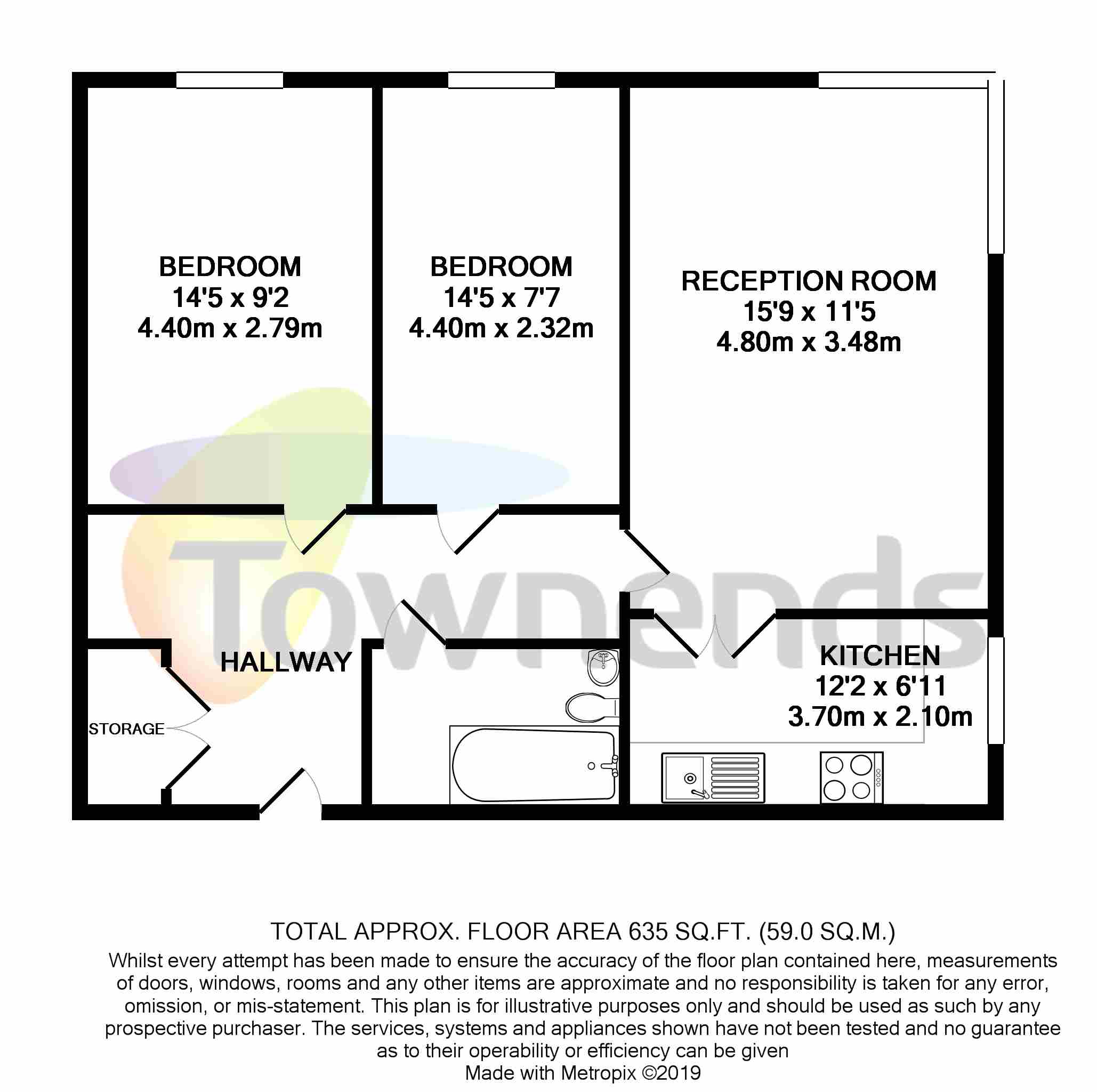 2 Bedrooms Flat to rent in Riverside Close, Hanwell, London W7