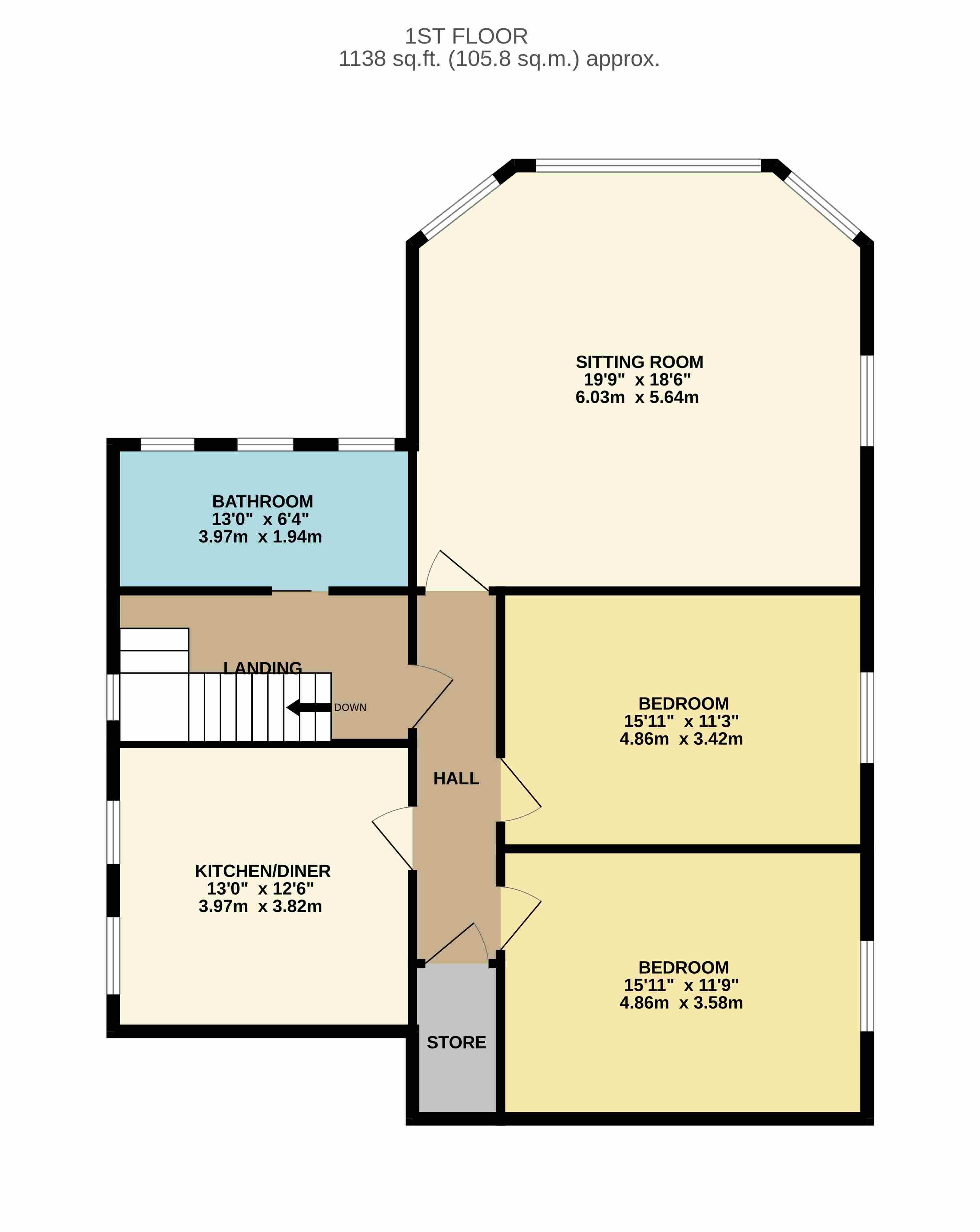 Flat above 16 - 18 Bank Road, Matlock Derbyshire floorplan