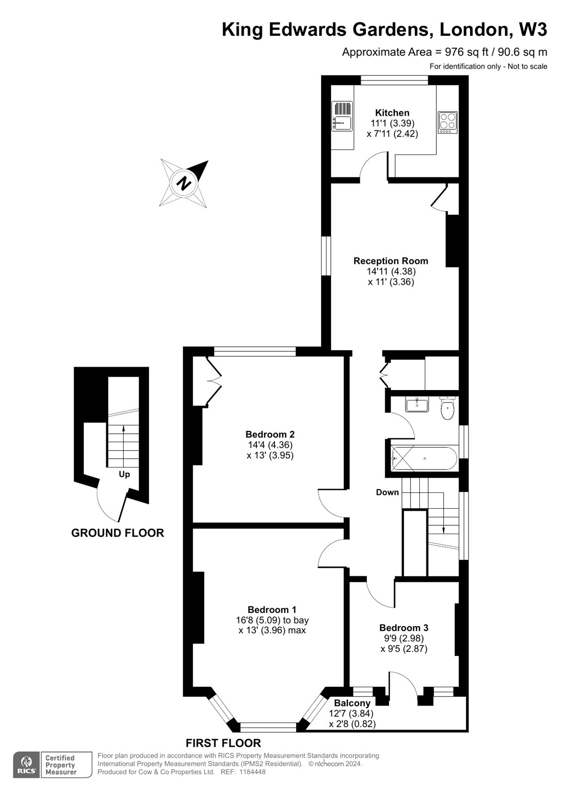 King Edwards Gardens, Acton, London W3, 3 bedroom flat for sale