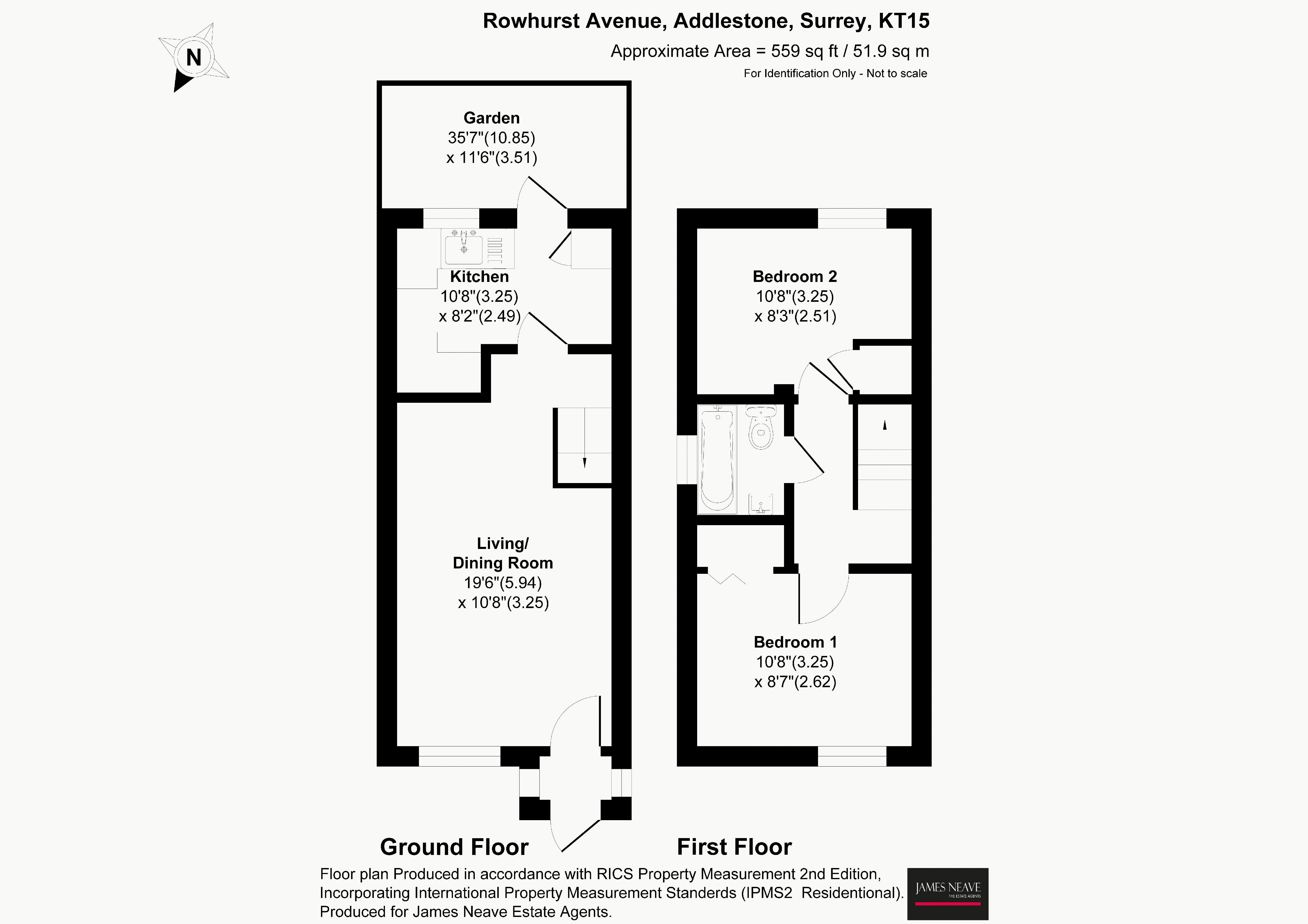 46, Rowhurst Avenue, Addlestone floorplan