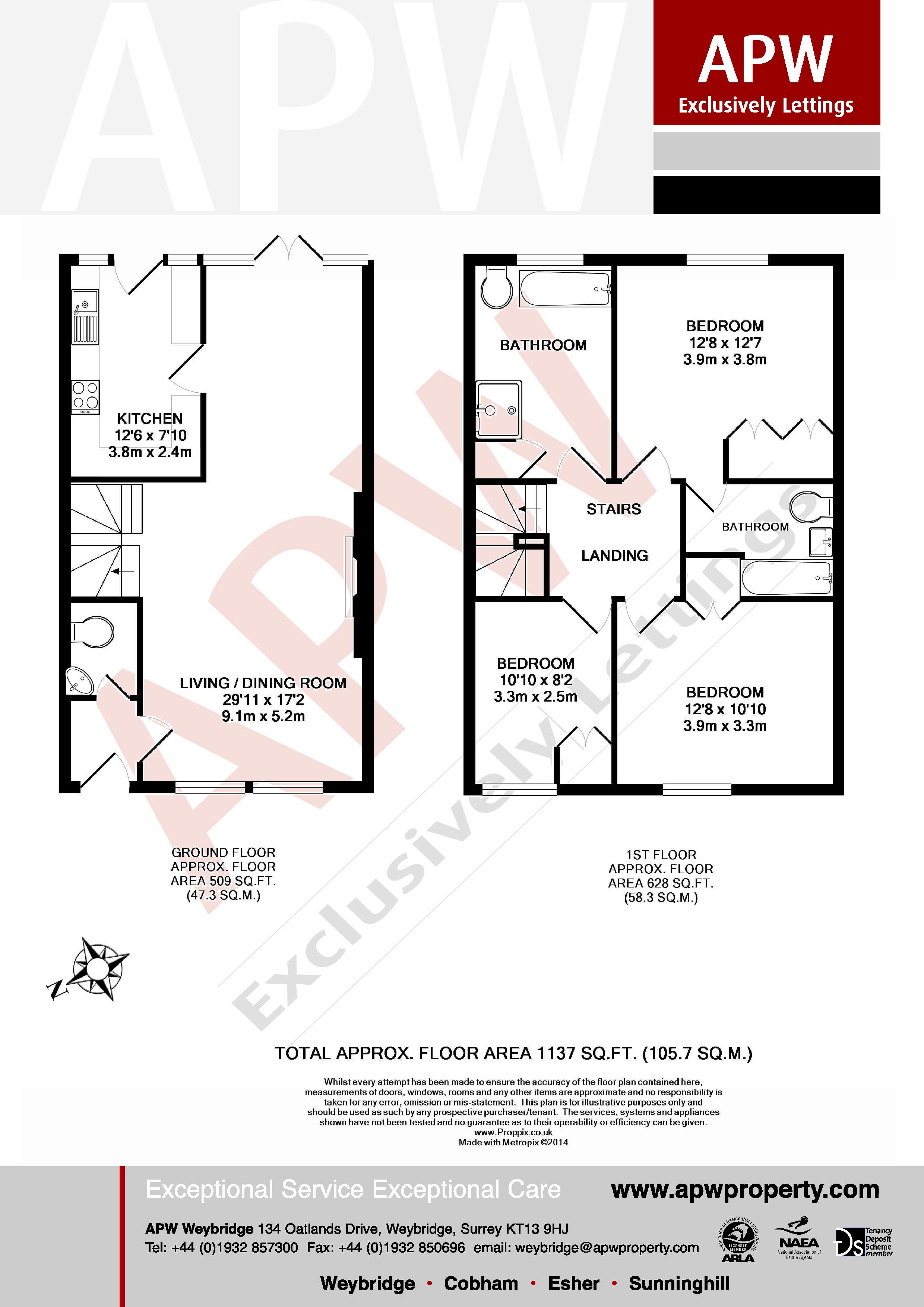 3 Bedrooms Terraced house to rent in Regency Lodge, Castle Road KT13