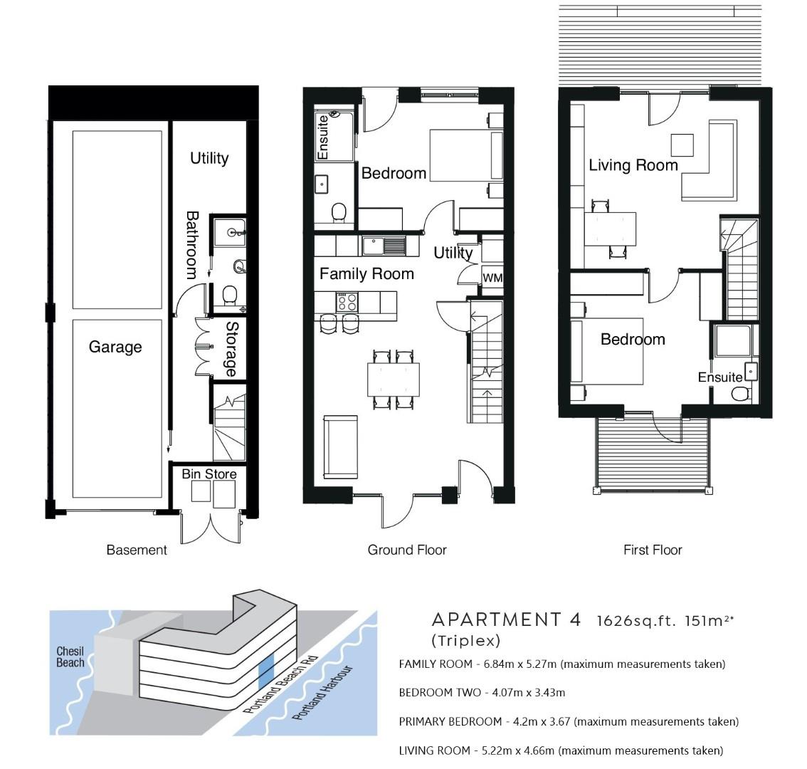 Apartment 4, No 1 Chesil Beach, Ferrymans Way, Weymouth floorplan