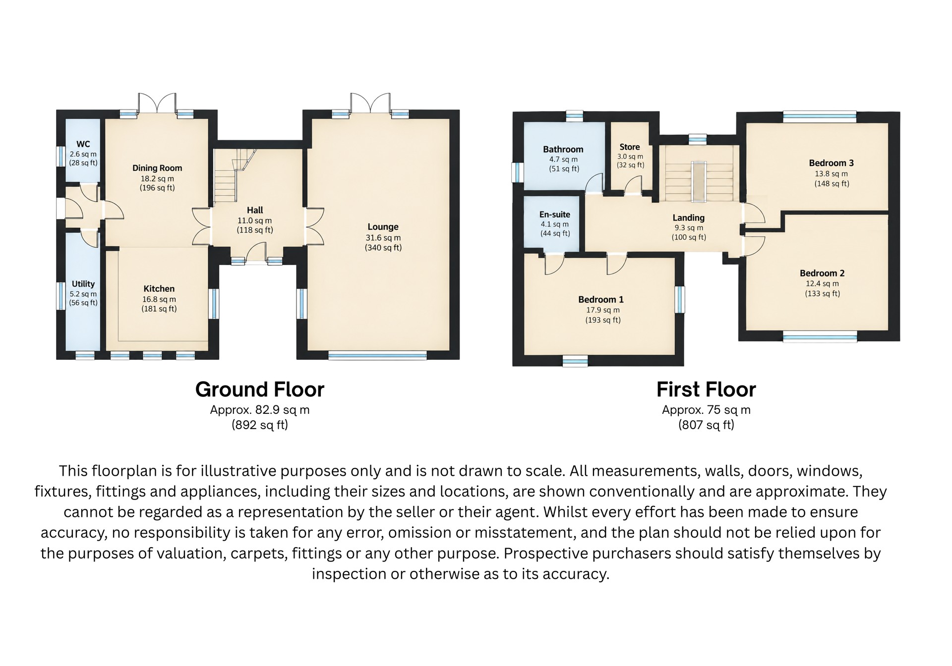 1A, Brooklands Crescent, Sale floorplan