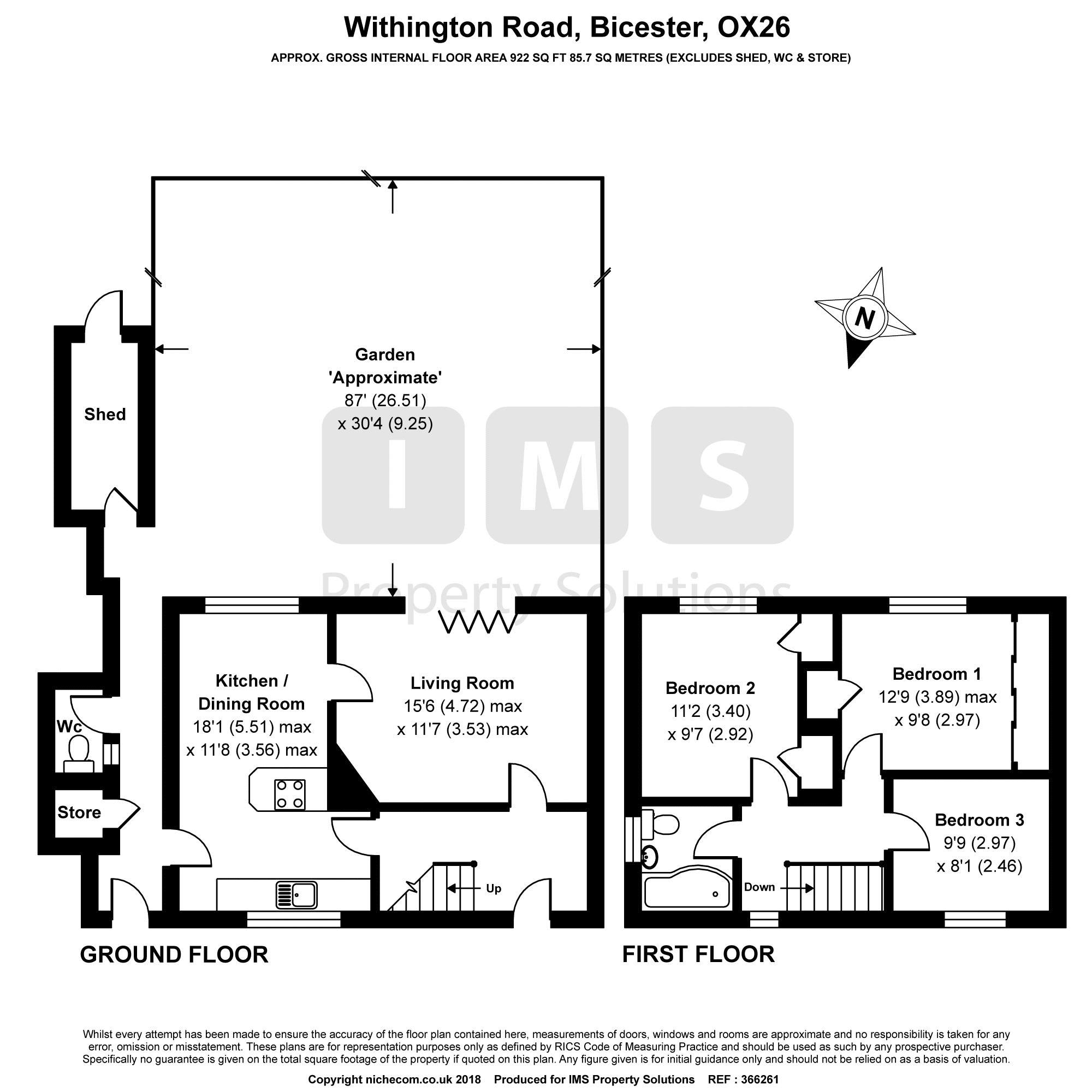 3 Bedrooms Semi-detached house for sale in Withington Road, Bicester OX26