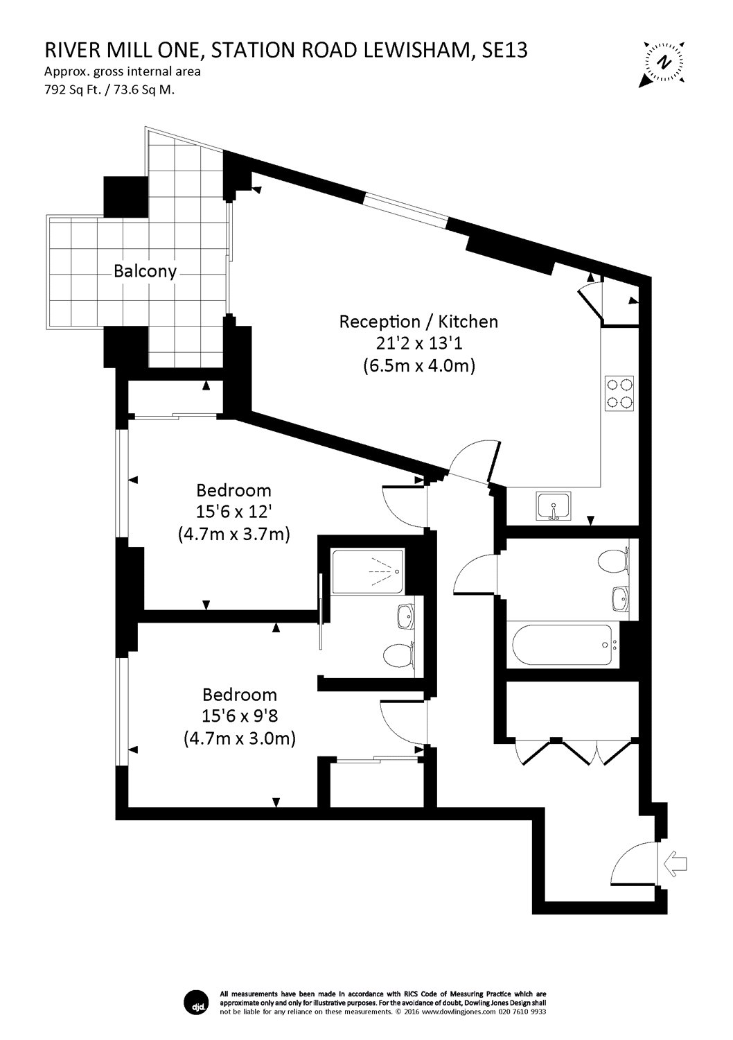 2 Bedrooms Flat to rent in River Mill One, Station Road, London SE13