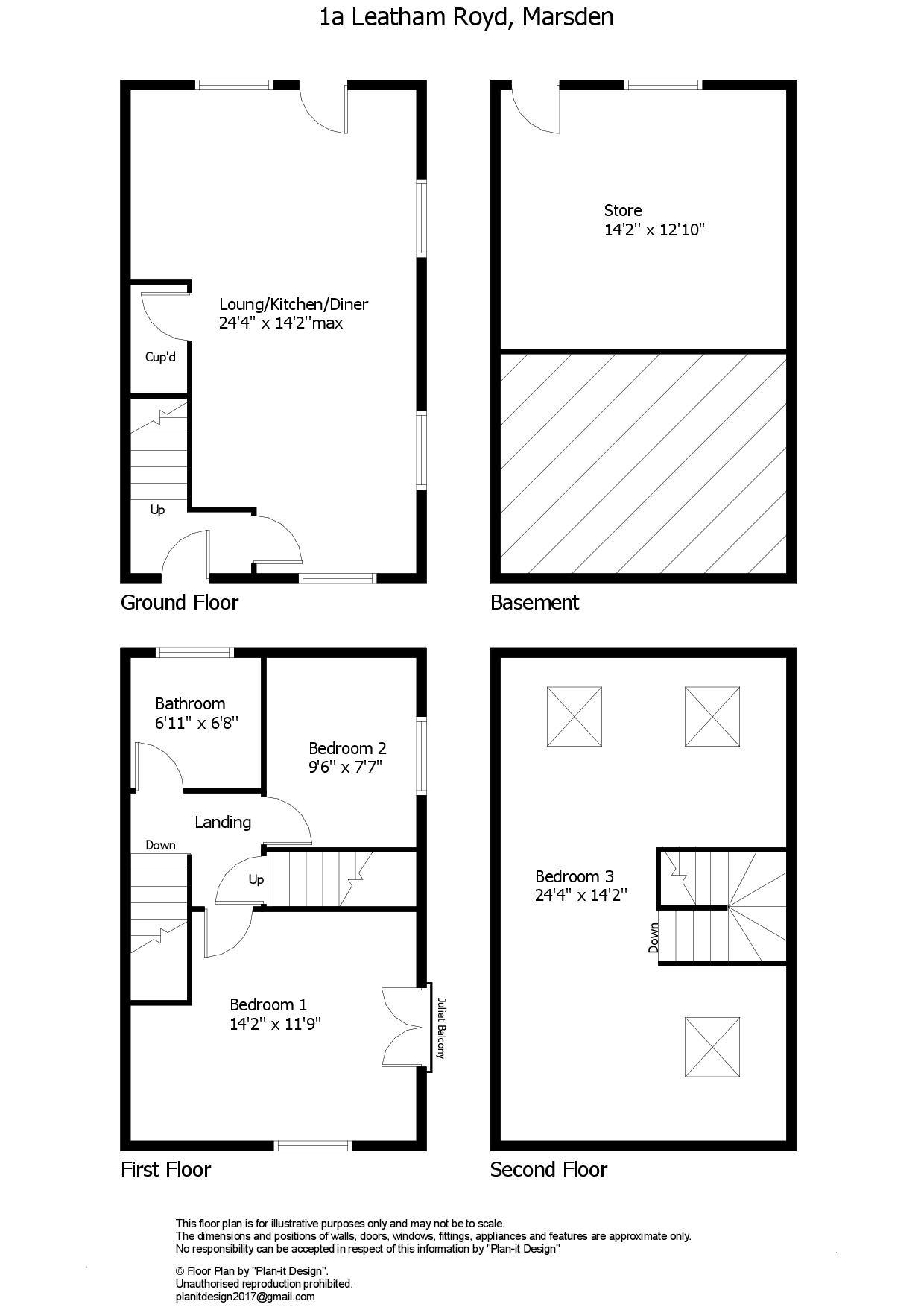 1a, Leatham Royd, Huddersfield floorplan