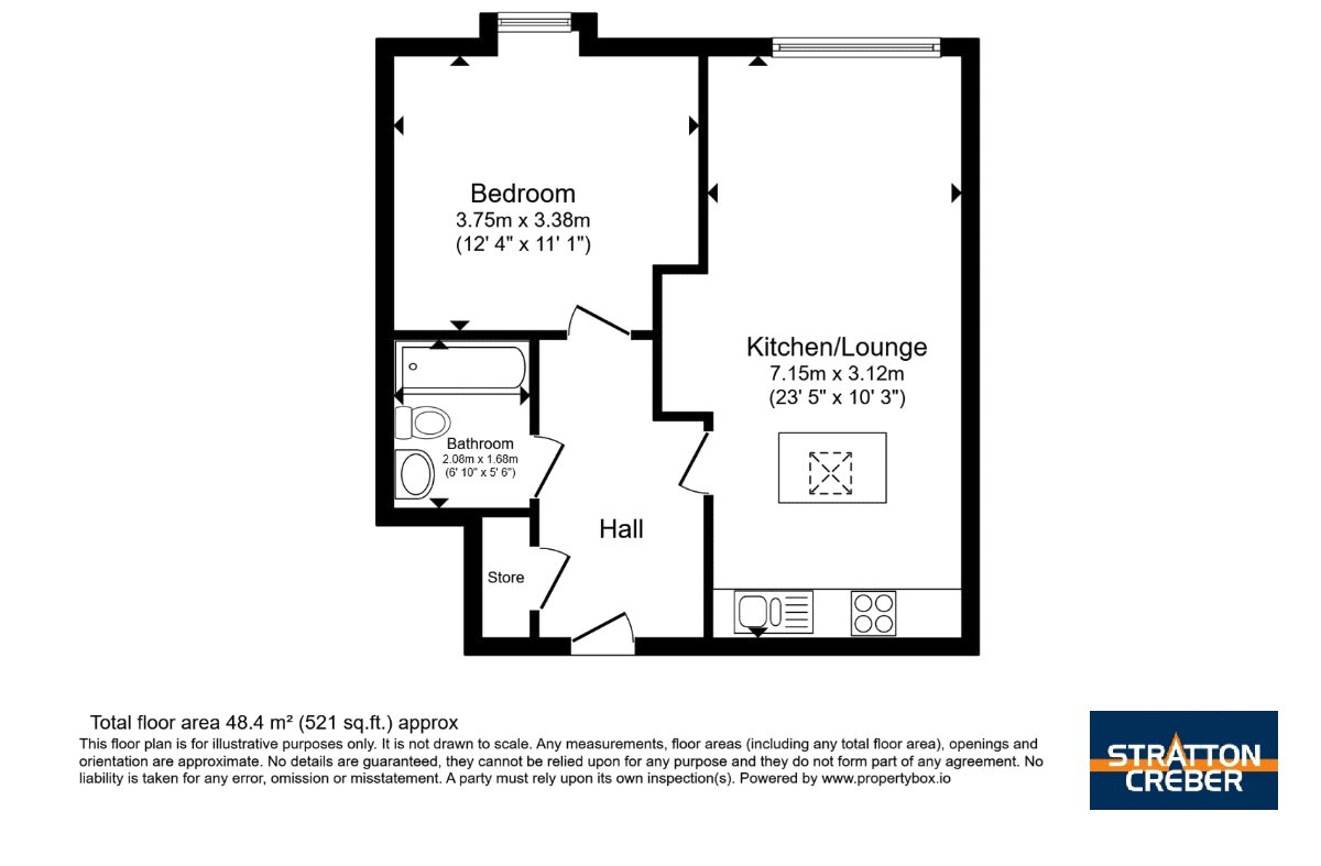 Apartment 1, An Garth,, North Quay, Cornwall floorplan