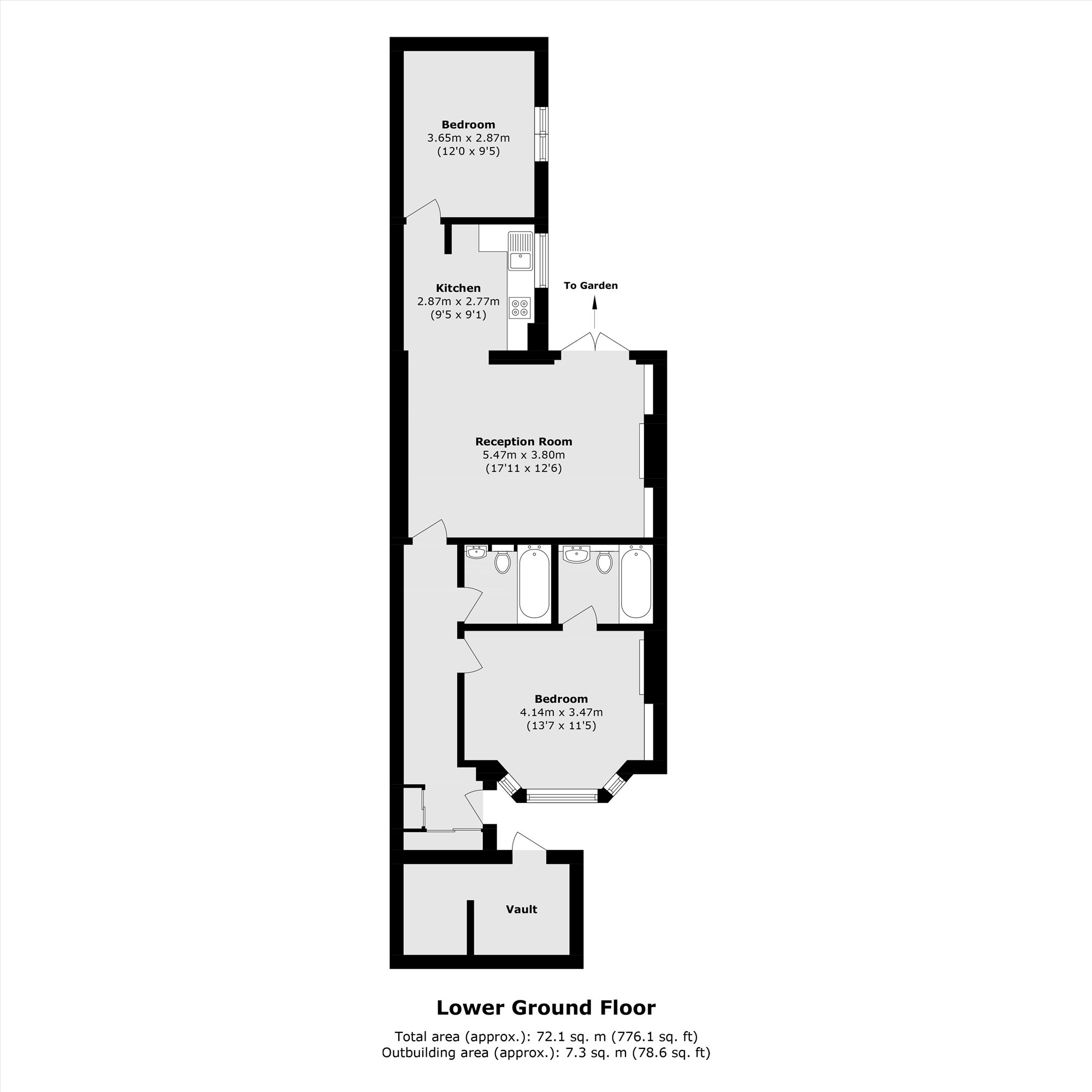 Basement Flat 2, 39, Charleville Road, London floorplan