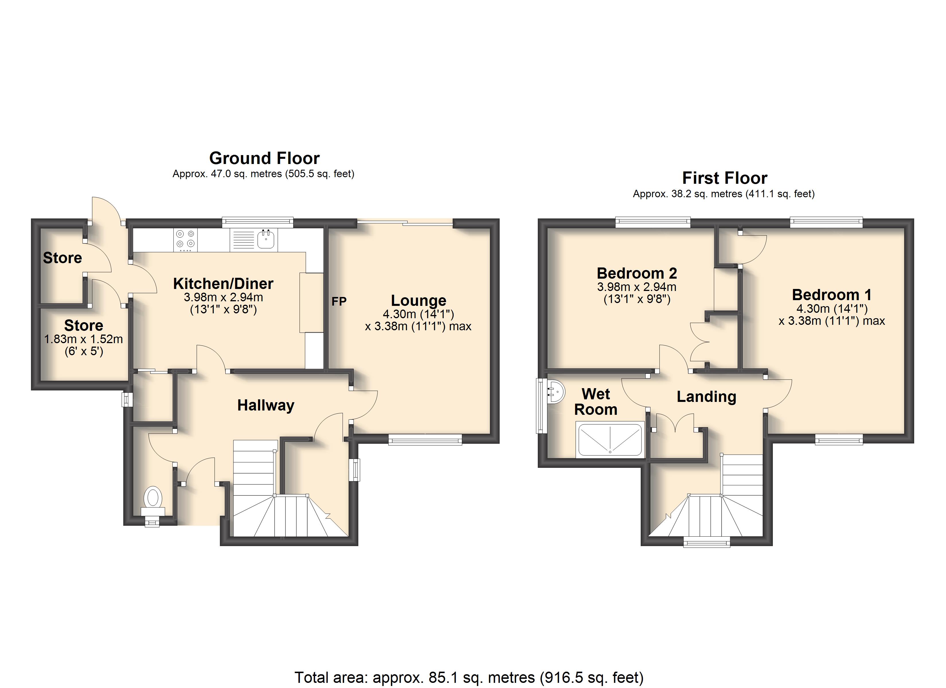 2 Bedrooms Semi-detached house for sale in Thirlmere Road, Newbold, Chesterfield S41