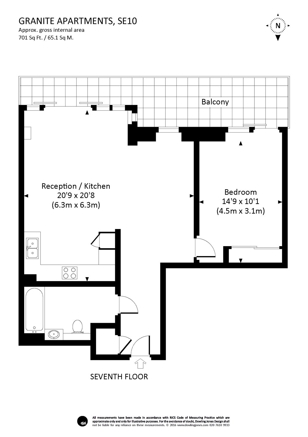 1 Bedrooms Flat to rent in Granite Apartments, 30 River Gardens Walk, Greenwich, London SE10